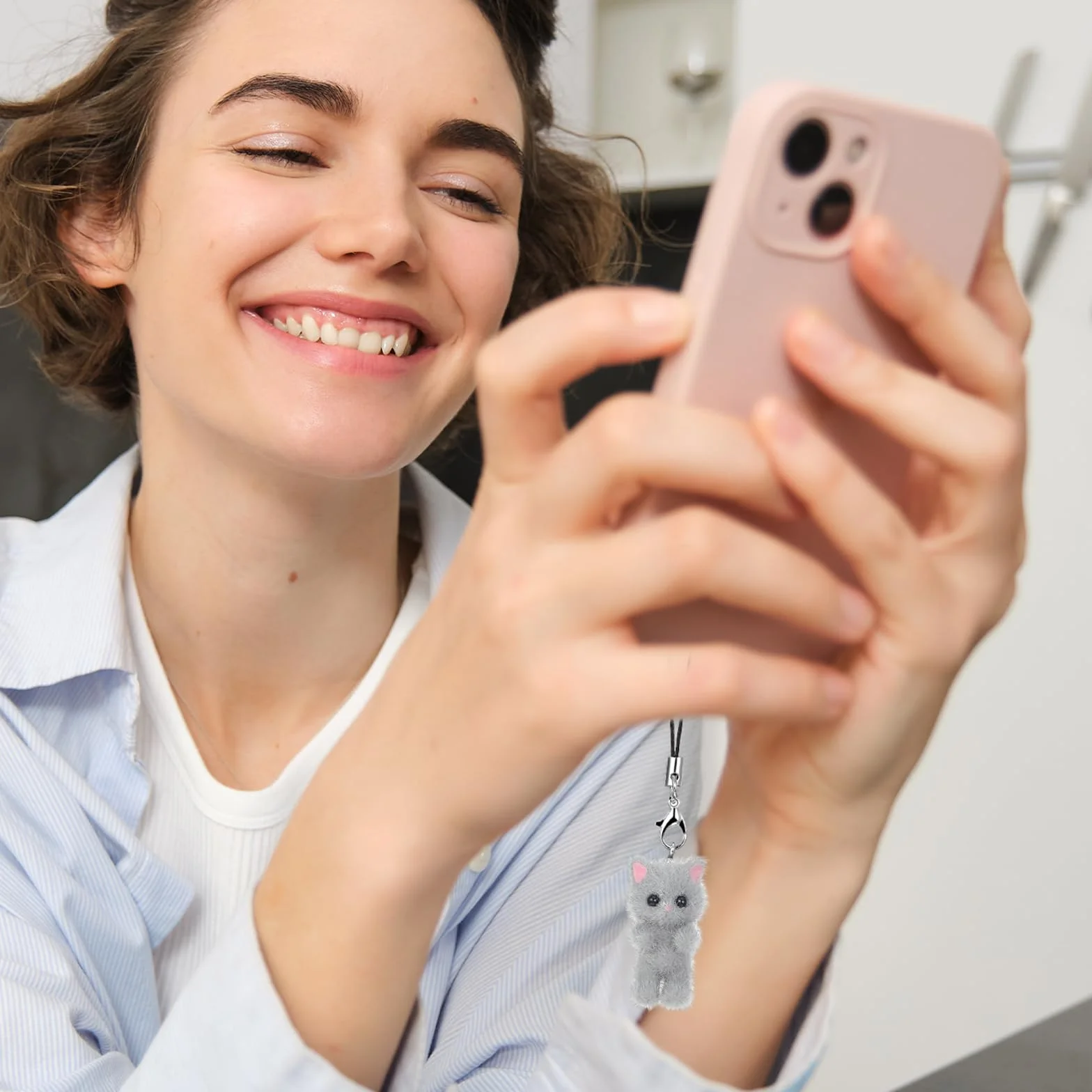Mabor 3 sztuki smycze na telefon z motywem kota Y2K, uniwersalne zawieszki do etui na telefon