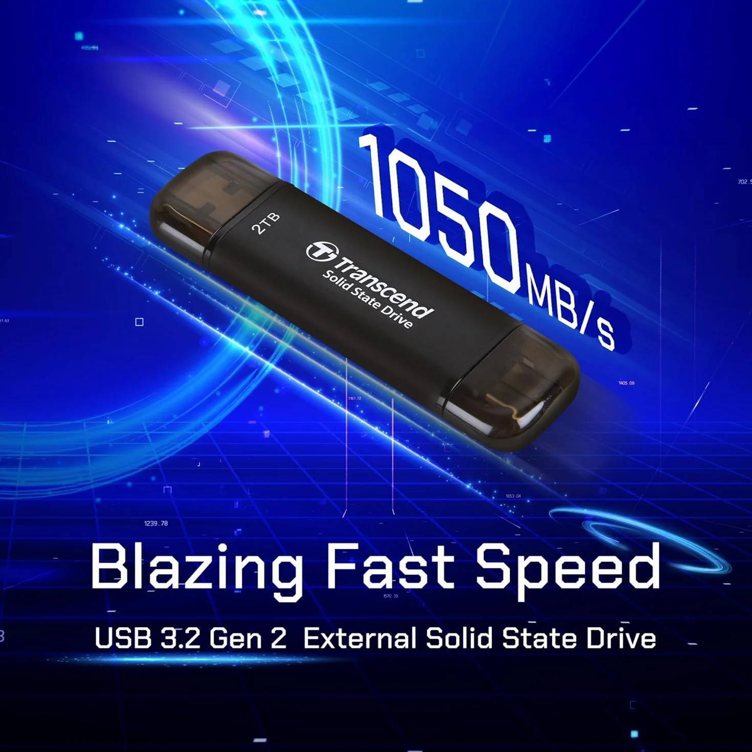 Transcend Przenośny dysk SSD ESD310C 128GB Type-A/Type-C kompatybilny z PS4/PS5 - TS128GESD310C