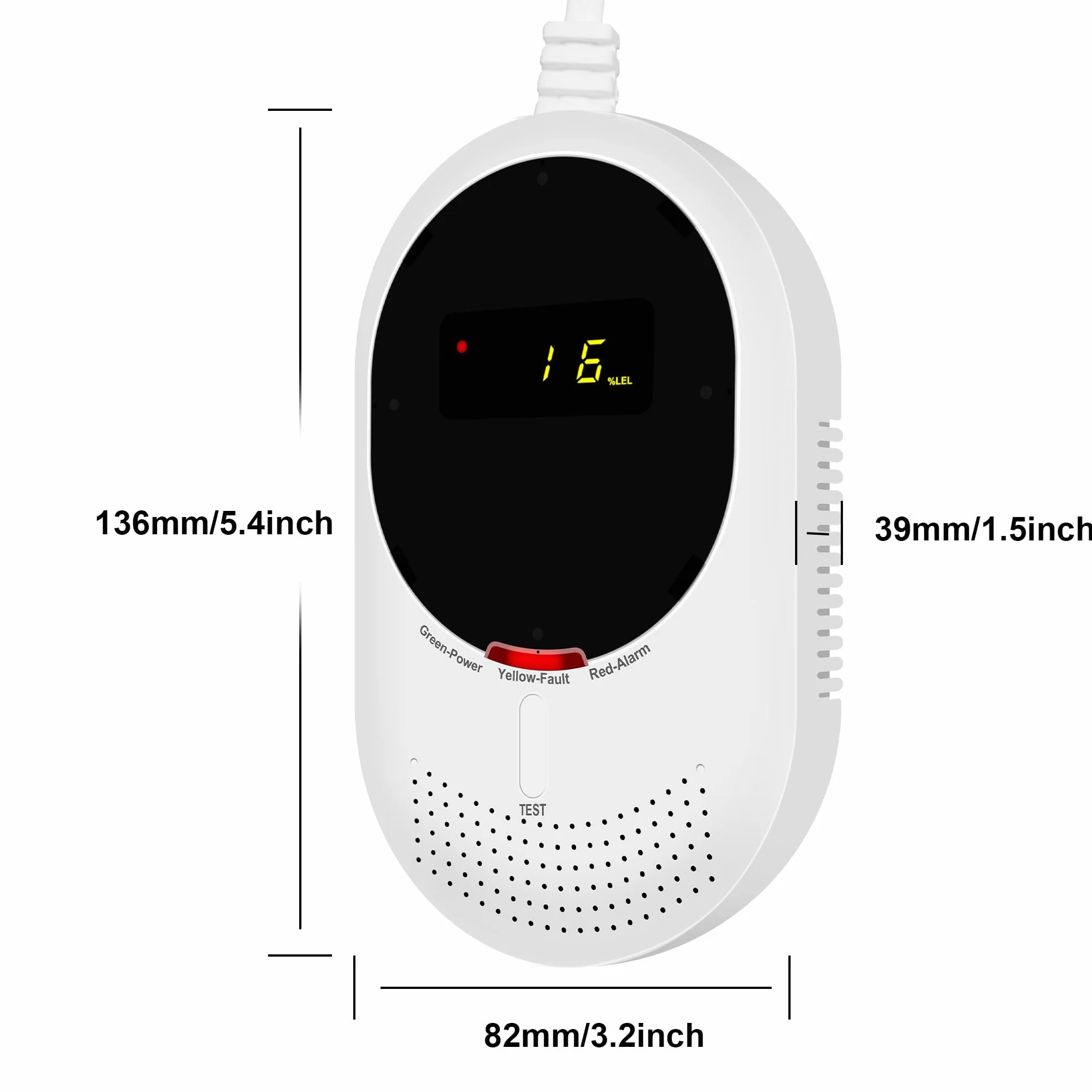 Detektor Gazu i Tlenku Węgla 2w1 z Wyświetlaczem LCD, EN 50291 i EN 50194, Wykrywacz Gazu Paliwowego i CO