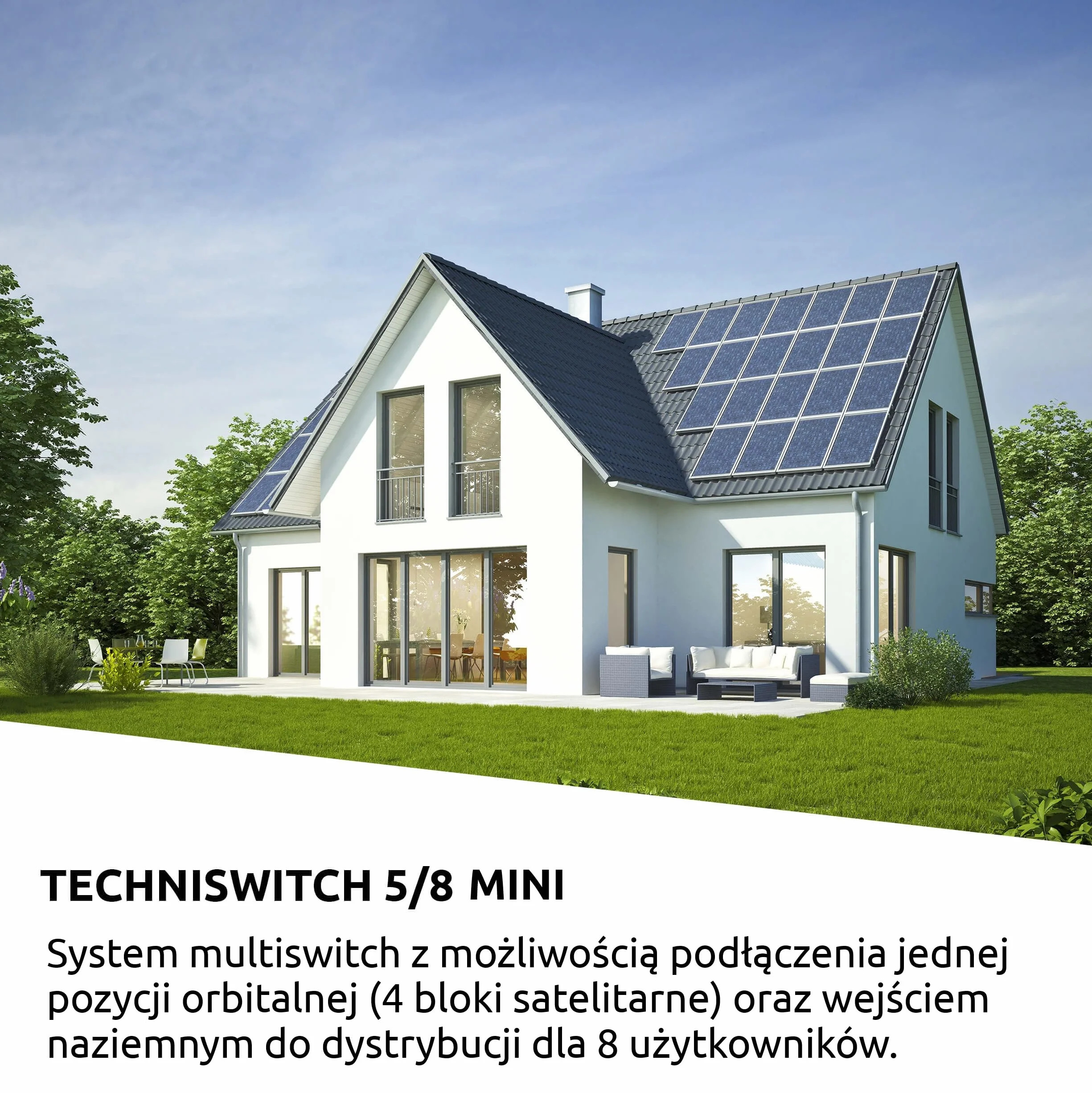 TechniSat TECHNISWITCH 5/8 MINI Multiswitch Dystrybutor satelitarny do 8 uczestników zasięg 100 m DOCSIS