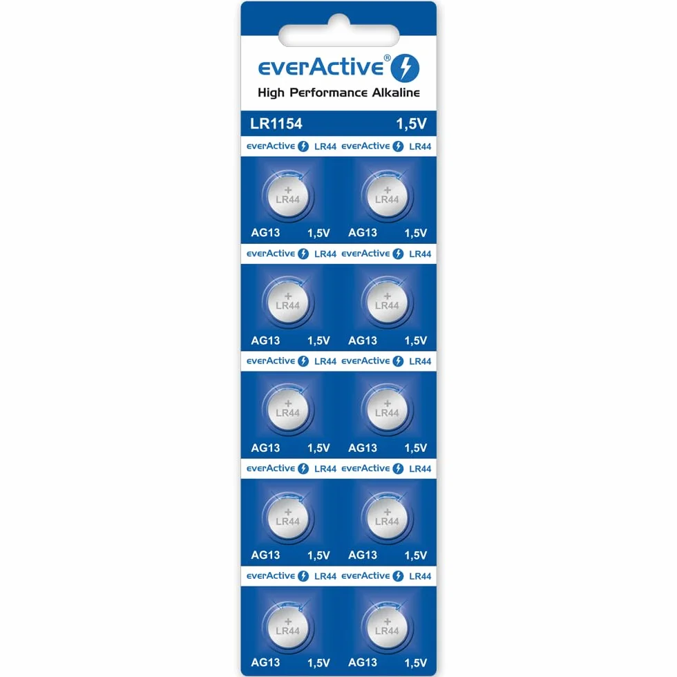 everActive AG13 1,5 V baterie alkaliczne LR1154 LR44 G13 10 sztuk blister
