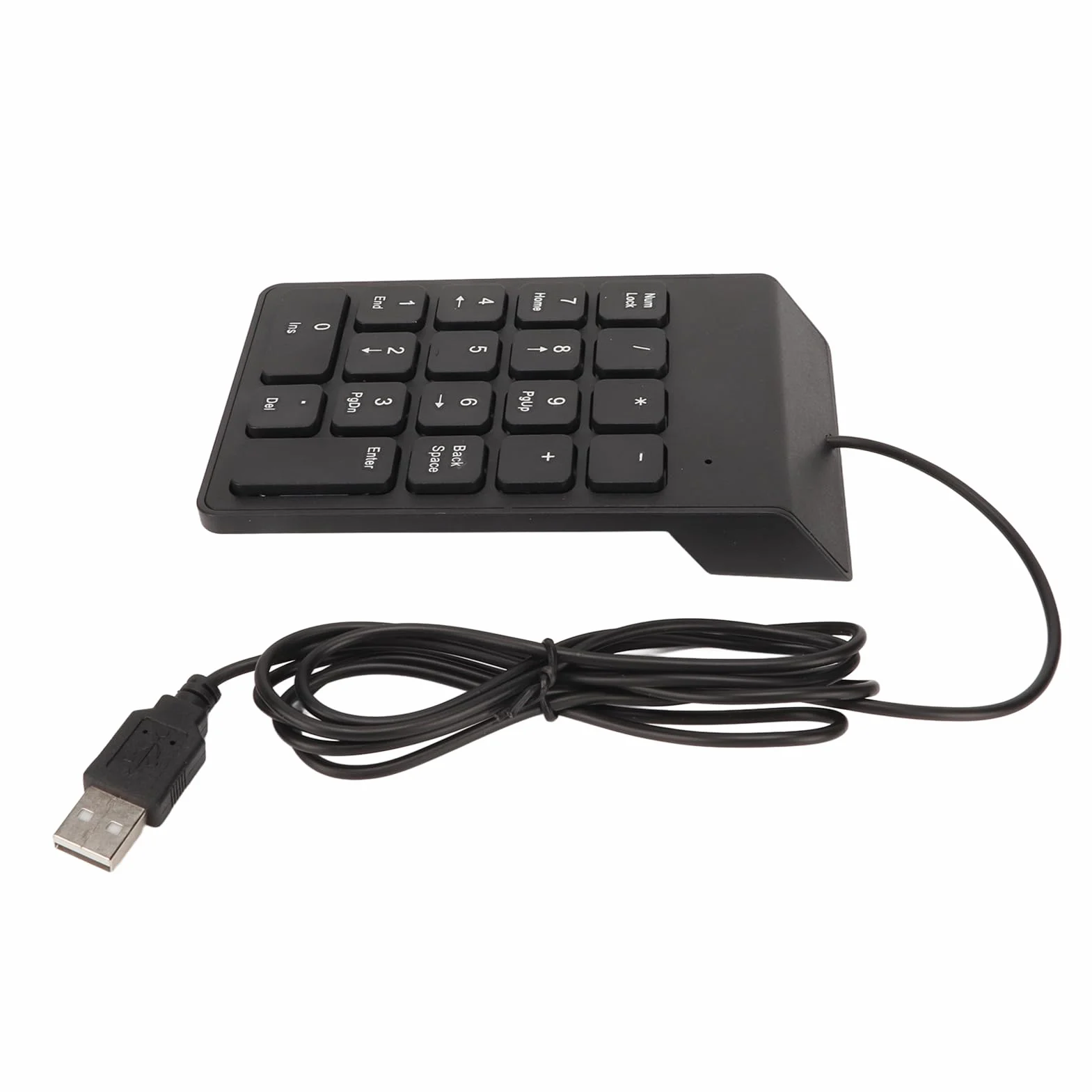 Bewinner Zewnętrzna klawiatura numeryczna z kablem USB, 18 przycisków, do laptopa, ciche pisanie, ergonomiczna klawiatura numeryczna do księgów bankowych, Plug and Play (1 szt.)