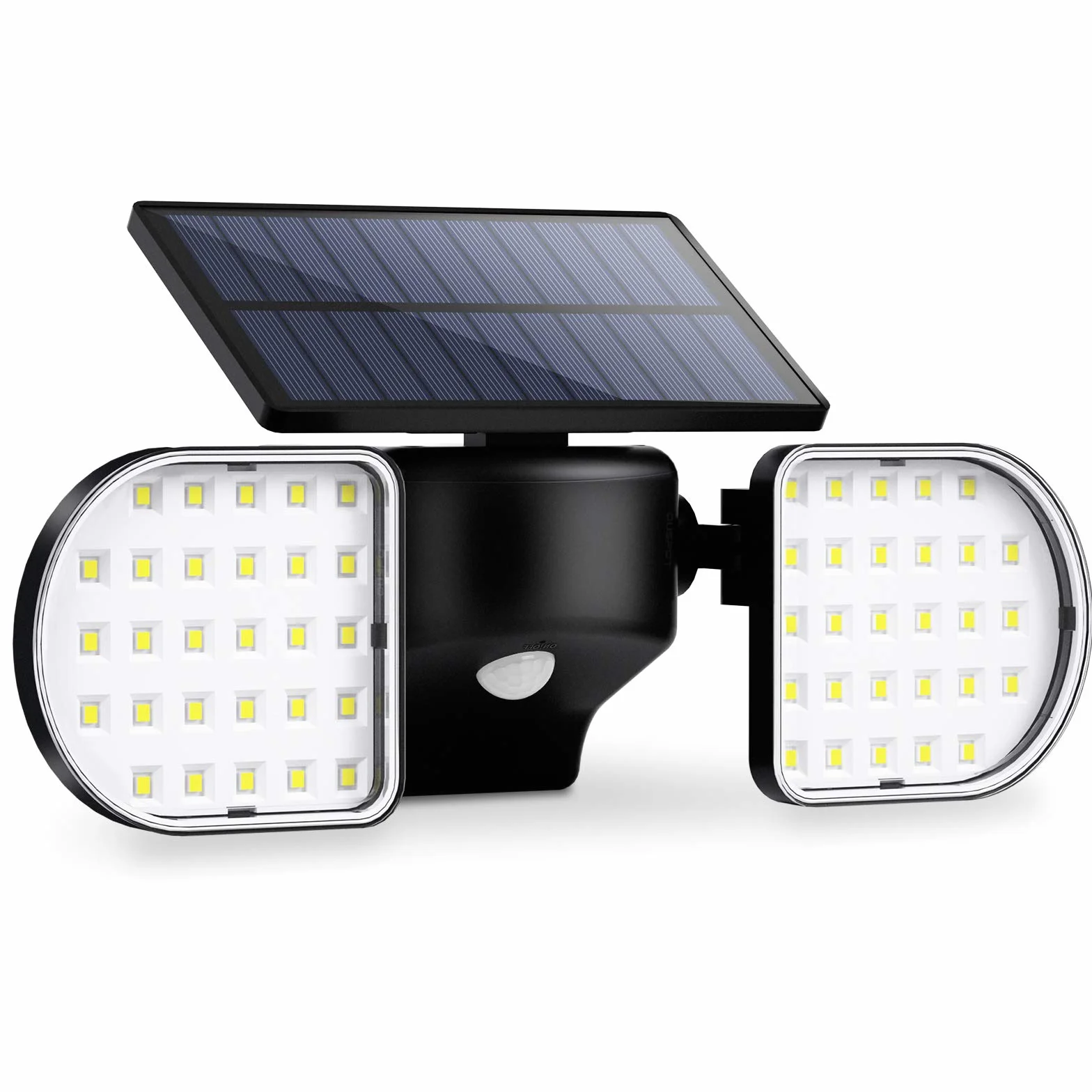 OUSFOT Zewnętrzne światło słoneczne, 56 diod LED, zewnętrzne oświetlenie solarne 360°, regulowana lampa słoneczna, czujnik ruchu, do ogrodu, garażu