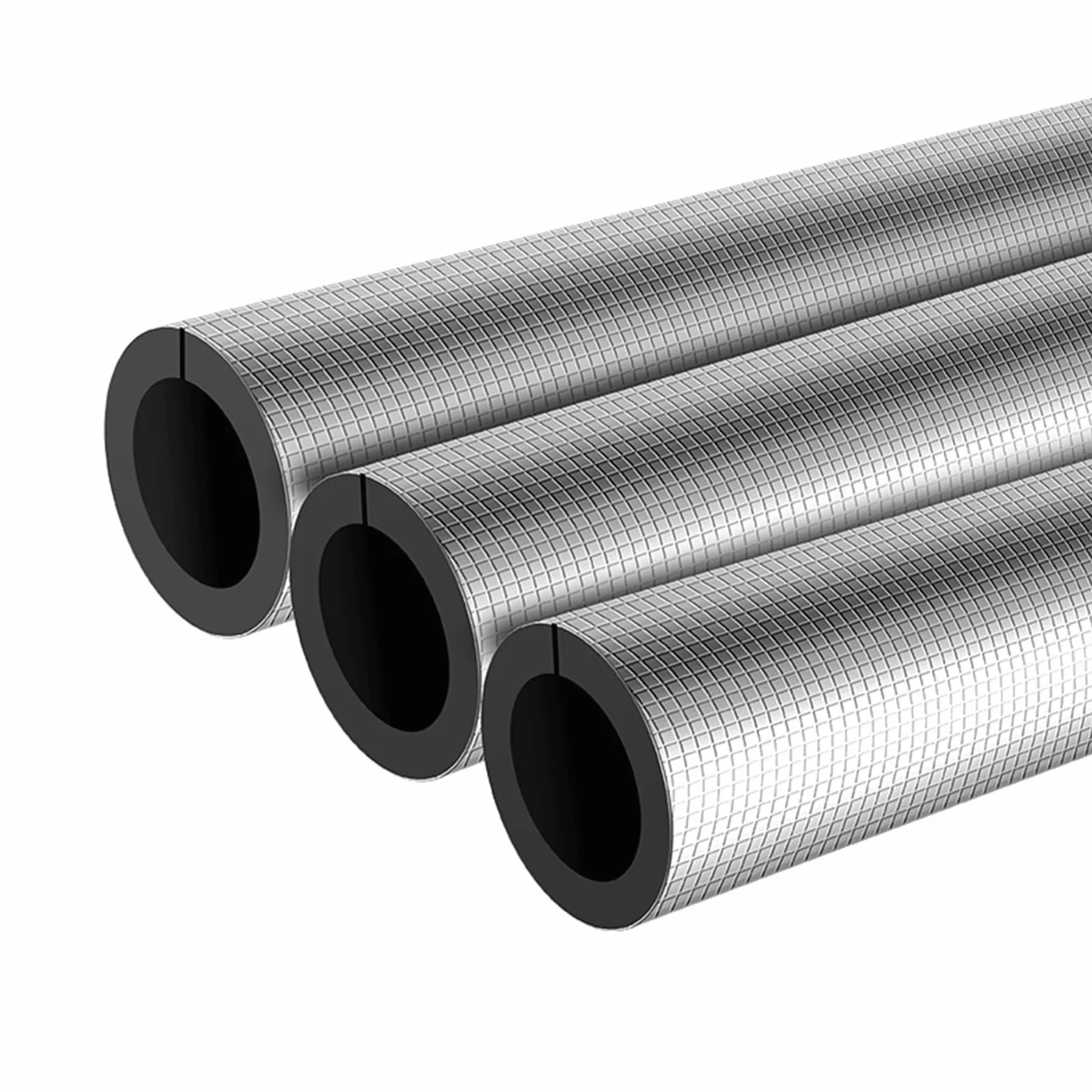 Izolacja rur z samoprzylepną folią aluminiową w kratkę, izolacja zimowa do rur zewnętrznych, gumowy materiał piankowy z tworzywa sztucznego, 25 mm x 50 mm (1 cal x 2 cale)