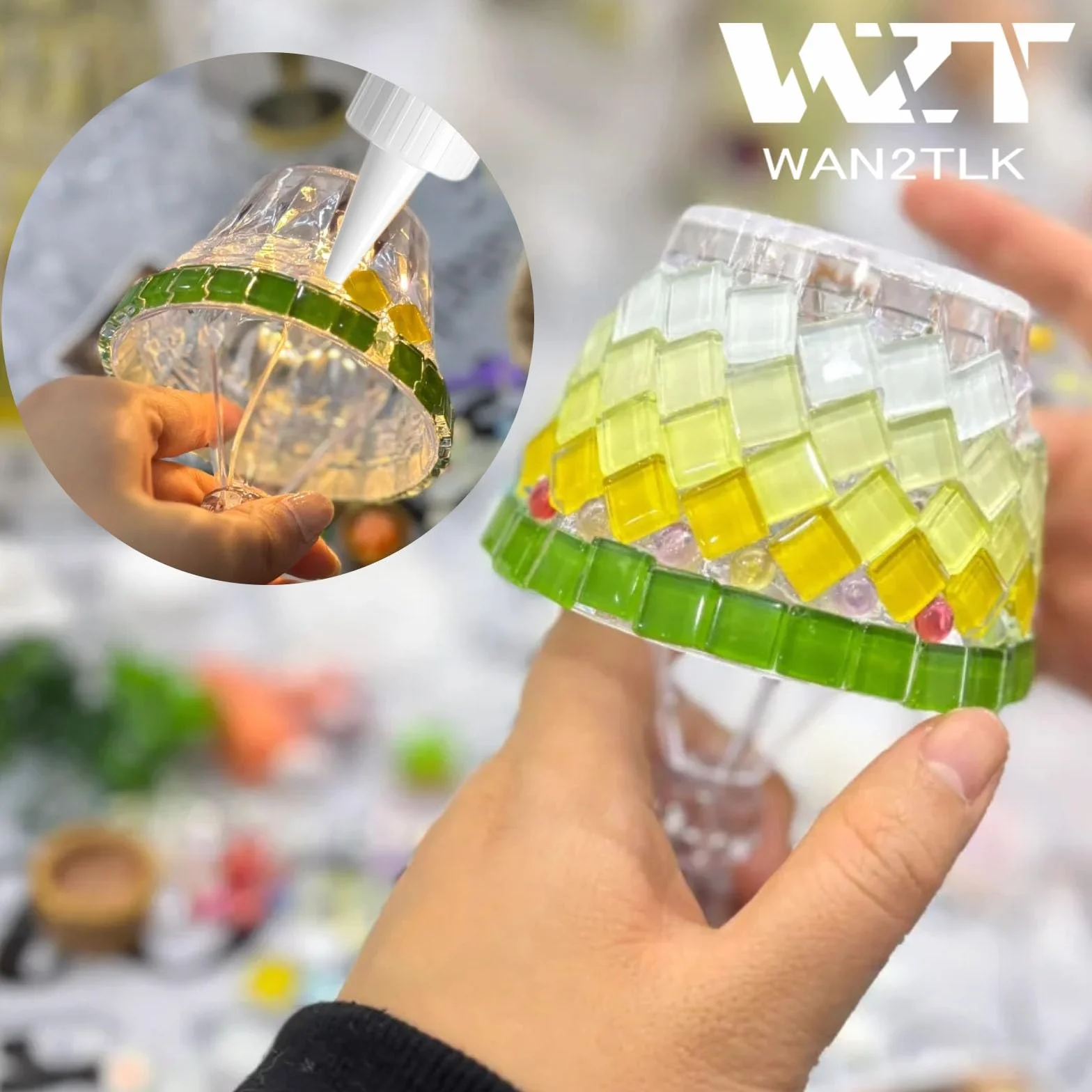 Klej mozaikowy, 100 ml, nietoksyczny i wodoodporny, przezroczysty klej do płytek mozaikowych, idealny do wszystkich płytek i powierzchni