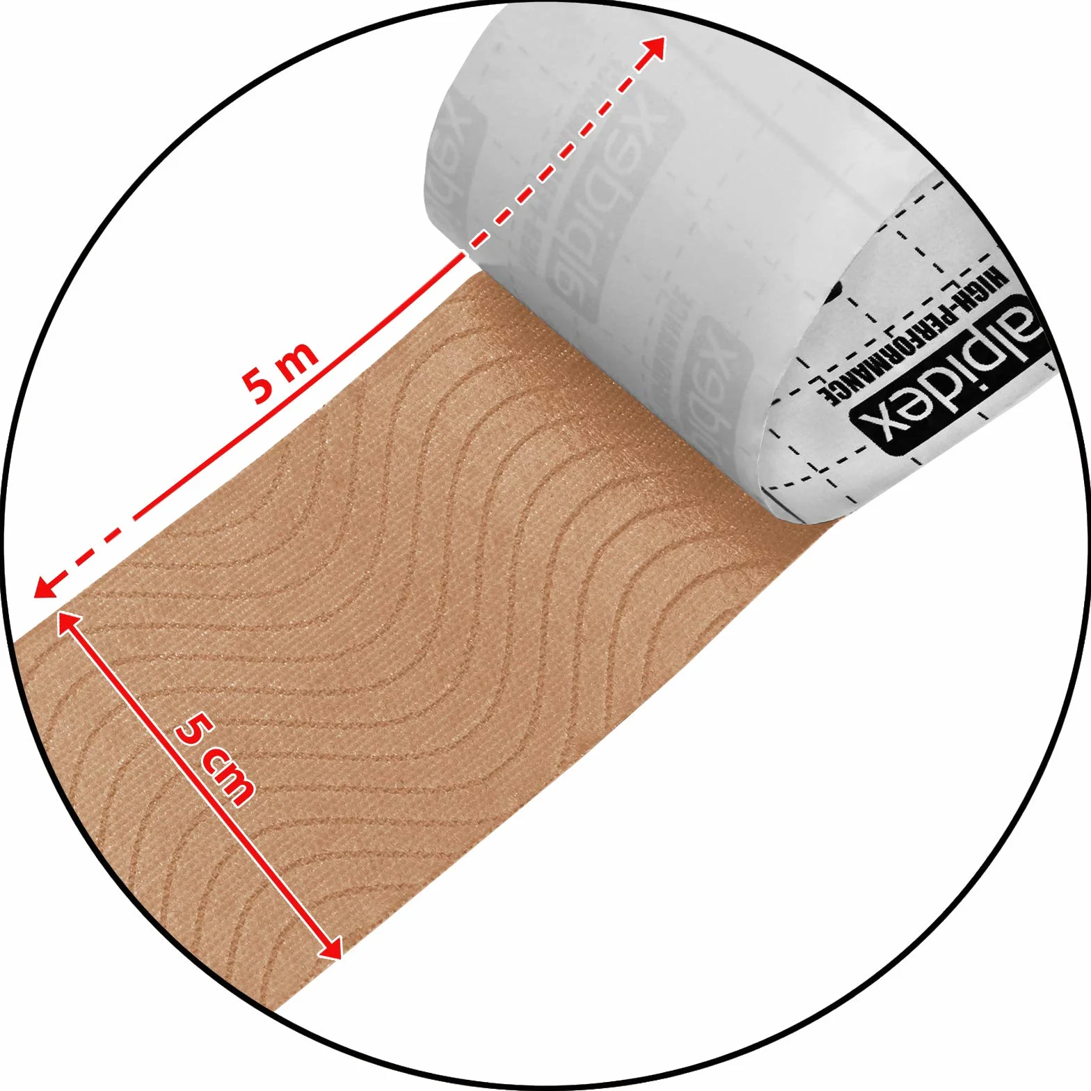 ALPIDEX Taśma kinezjologiczna 1/3/ 6/12 sztuk 5 m x 5,0 cm kolory do wyboru E-book broszura z informacją jak stosować elastyczne plastry zestaw set taśma plastry tejpy, Kolor:beżowy, ilość:1 rolka
