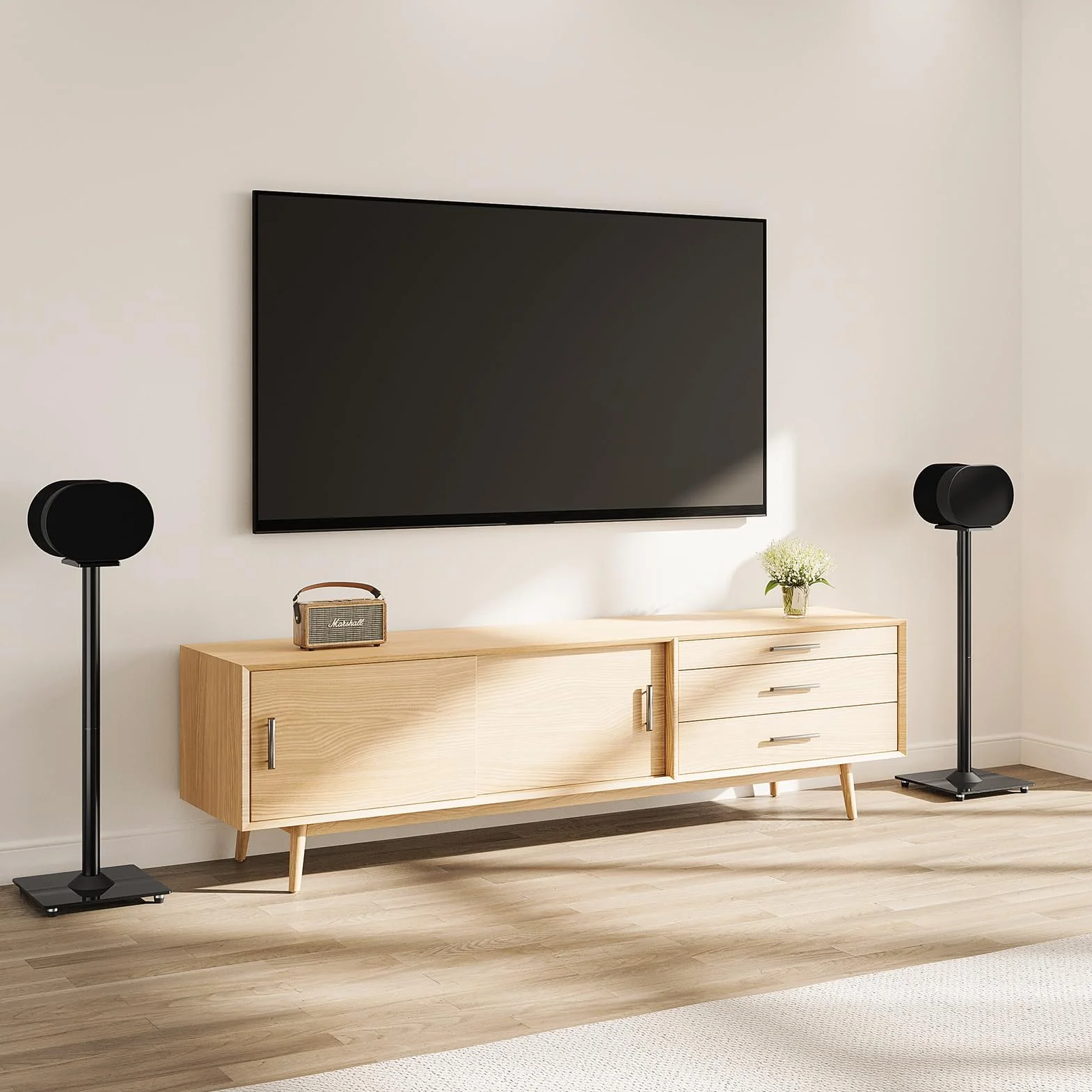 ELIVED Stojak podłogowy Sonos Era 300, wysokość 80,7 cm, czarny, 1 para