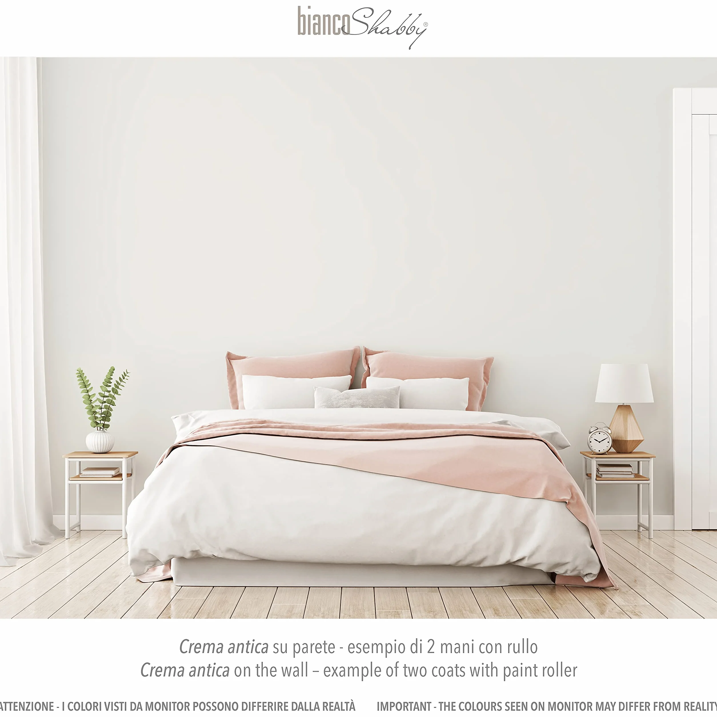 bianco Shabby® Crema Antica farba kredowa na bazie wody do wszystkich powierzchni – bardzo matowe wykończenie (1 litr)