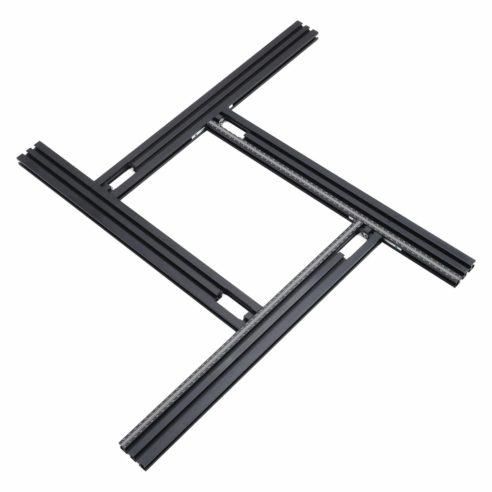 Fabater Zestaw do łączenia Szyn Prowadzących, Nierdzewny, Pogrubiony Stop Aluminium, Regulowana Lewa Prawa, Zestaw do łączenia Szyn Prowadzących, Prowadnic Piły Tarczowej z 2 Linijkami Podziałowymi 2