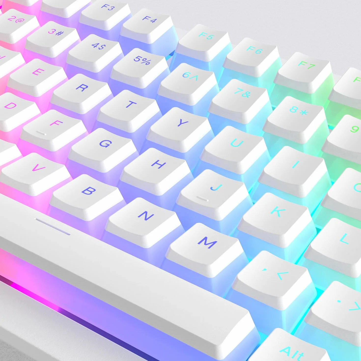 Pudding Keycaps, 165 klawiszy niestandardowy zestaw klawiszy QWERTY PBT, profil OEM z przezroczystymi nasadkami klawiszy, uniwersalna kompatybilność dla klawiatur 100%, 75%, 65%, 60% ANSI US