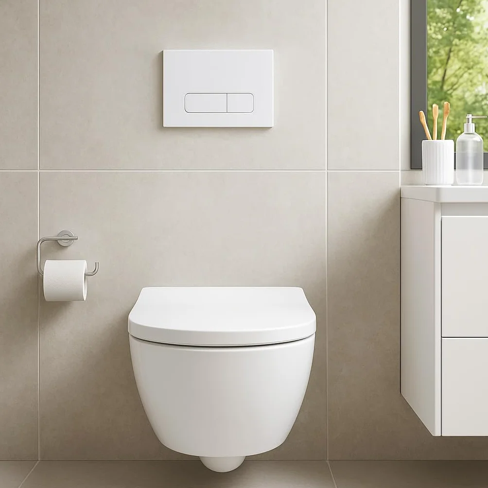 Przycisk Spłukujący Biały Matowy – Kompatybilny z Geberit Duofix Sigma/Delta/Basic – Podwójne Spłukiwanie – Wunderbad