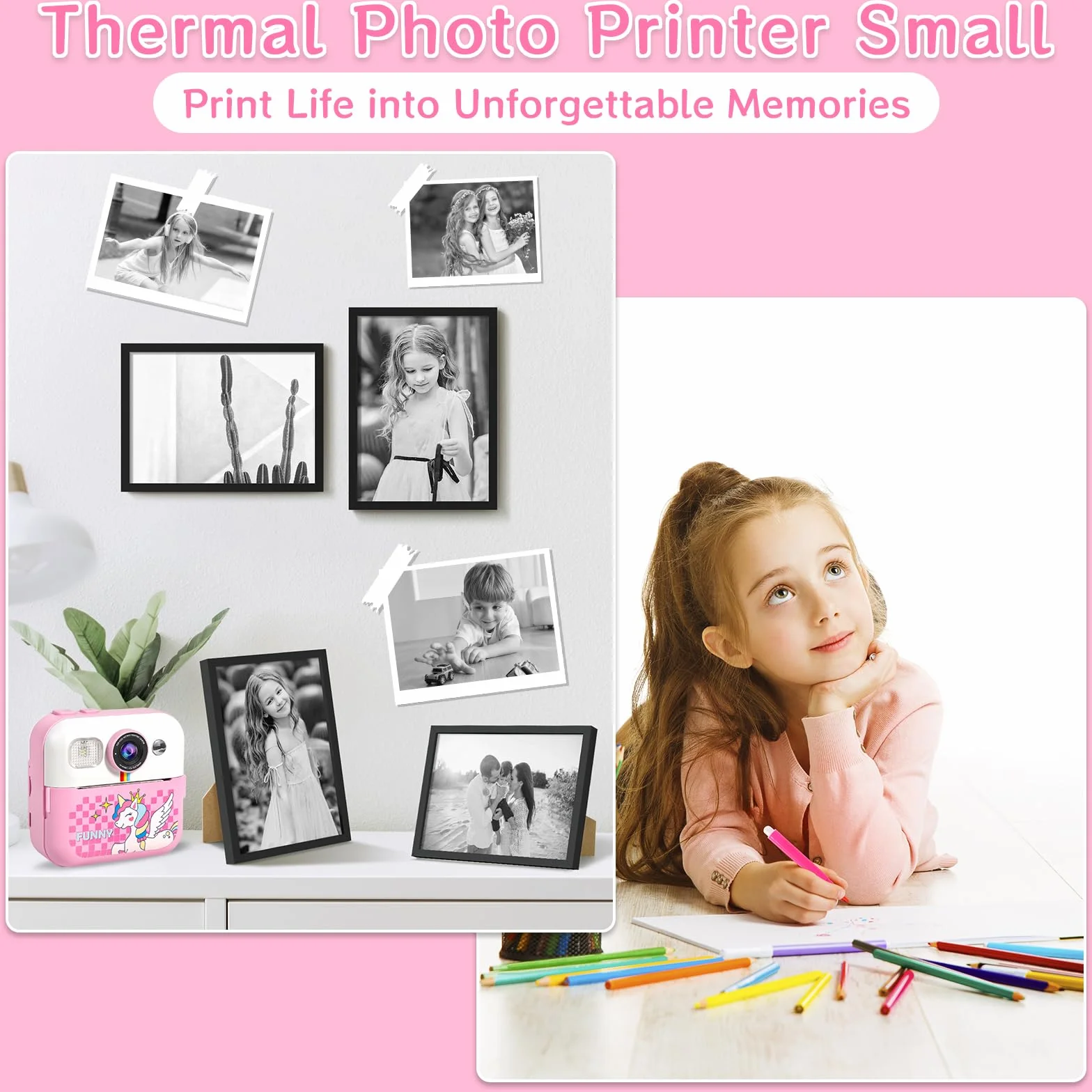 Aparat fotograficzny dla dzieci Instantanea 2.4" HD 1080P z kartą SD 32GB
