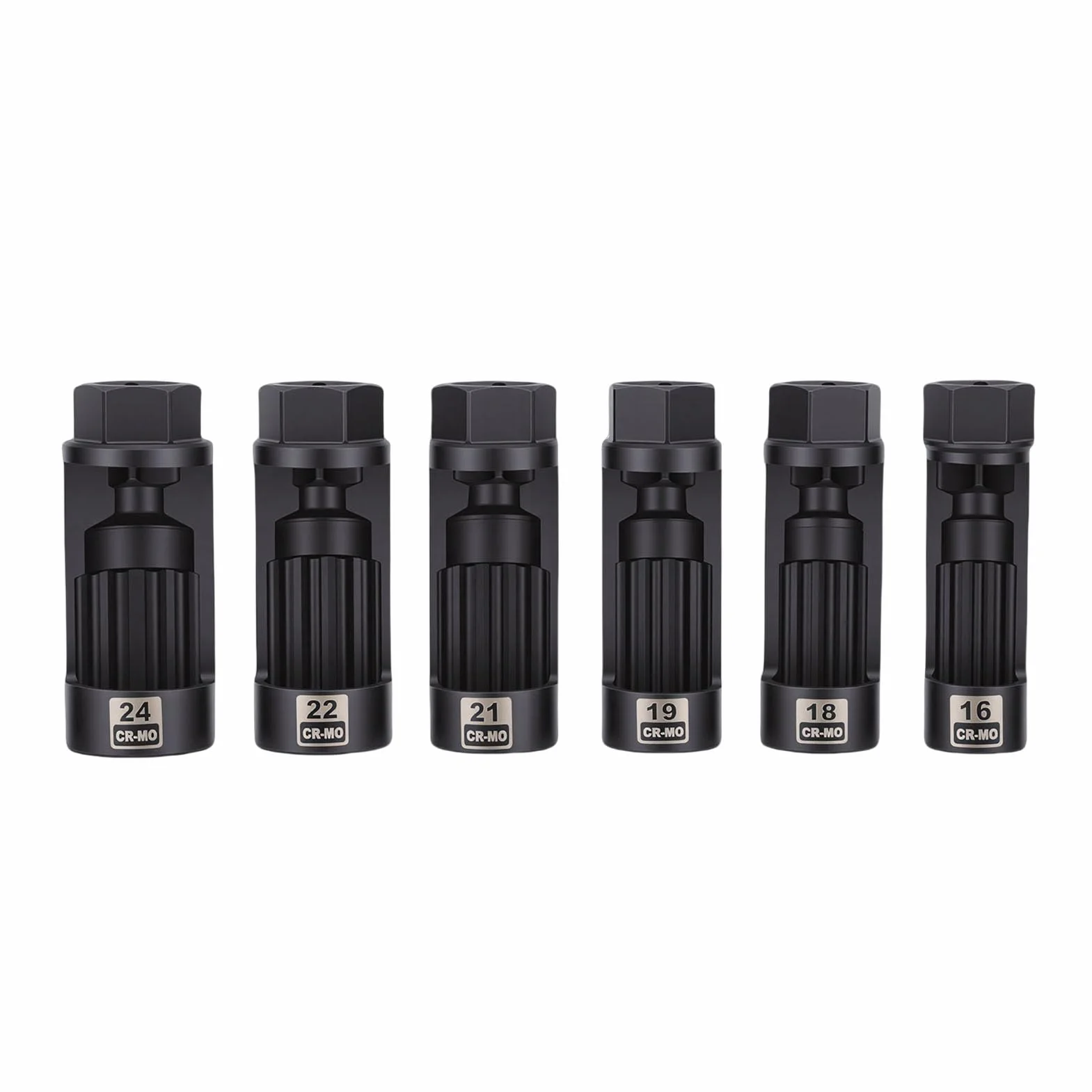 6-częściowy zestaw kluczy nasadowych do nakrętek amortyzatorów, 16 mm, 18 mm, 19 mm, 21 mm, 22 mm, 24 mm, narzędzie do usuwania nakrętek amortyzatora, zestaw kluczy nasadowych do di