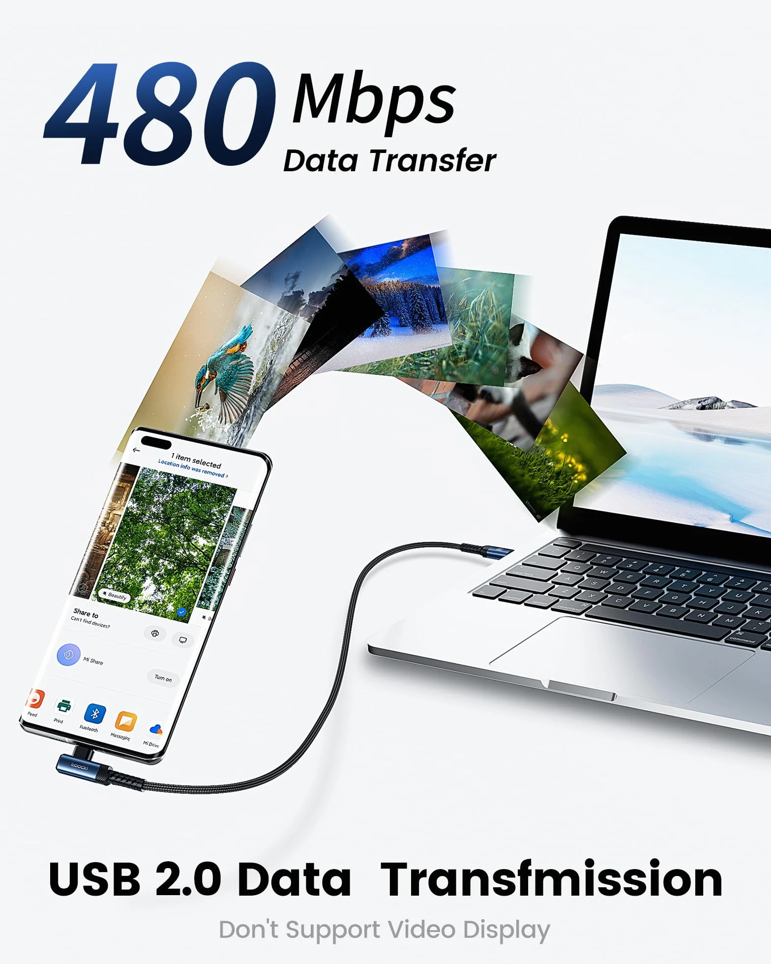 toocki Kabel USB C do USB C kątowy 60W, wytrzymały nylonowy pleciony kabel USB do ładowania, kompatybilny z iPhone 15 Plus Pro Max, MacBook Pro, iPad, Galaxy S24 Plus (2M+2M)
