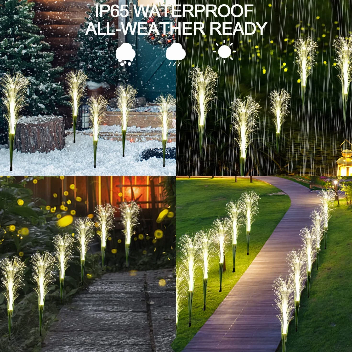 Lampy Solarne Do Użytku Na Zewnątrz, 2 Sztuki, Trzcinowe, Ciepła Biel, Dekoracja Ogrodowa, Wodoszczelna, Do Balkonu, Tarasu, Patio