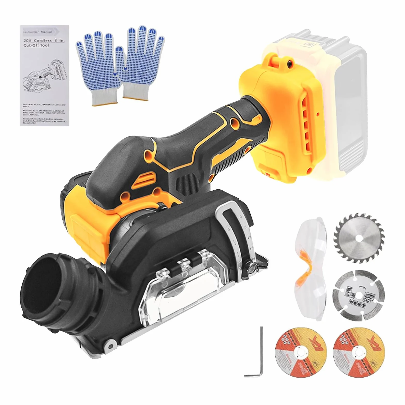 Dewalt akumulatorowa szlifierka kątowa 20 V, 20 000 obr./min, bezprzewodowa szlifierka elektryczna, szczotkowany silnik, ostrza 4 × 7,6 cm
