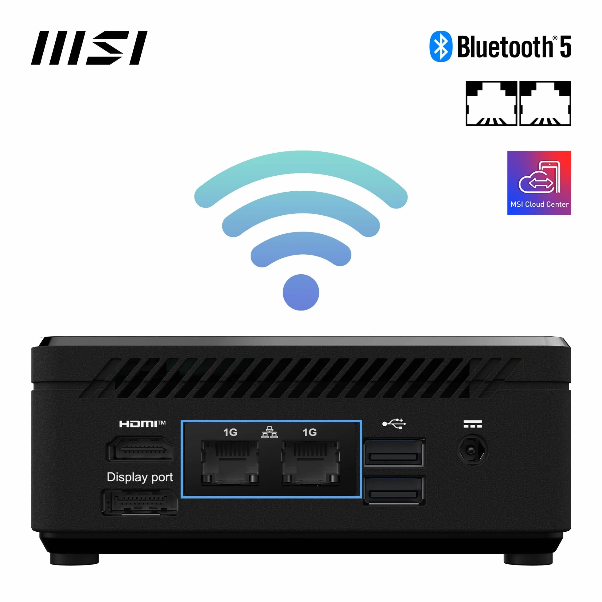 MSI Cubi N ADL S-079DE Mini PC Intel N100 4 GB DDR4 128 GB M.2 SSD USB 3.2 Gen 2 Type C HDMI 2.1 DP 1.4 Bluetooth 5 Dual LAN Windows 11 Pro VESA