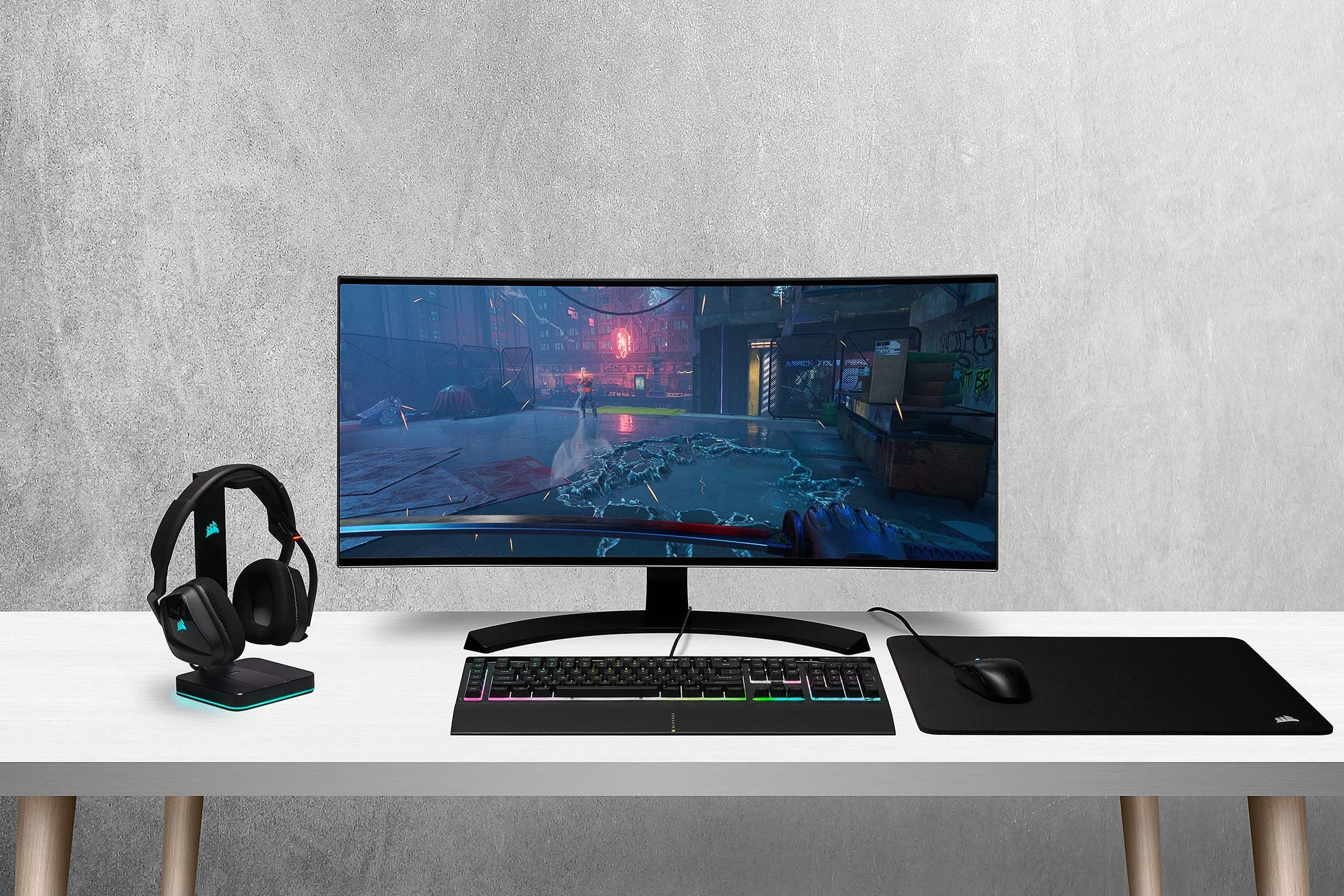 CORSAIR K55 RGB PRO XT przewodowa klawiatura do gier, IP42, odporna na kurz i zalanie, 6 klawiszy makro z integracją Elgato, kompatybilna z iCUE, QWERTY UK, PC, Mac, Xbox, czarna