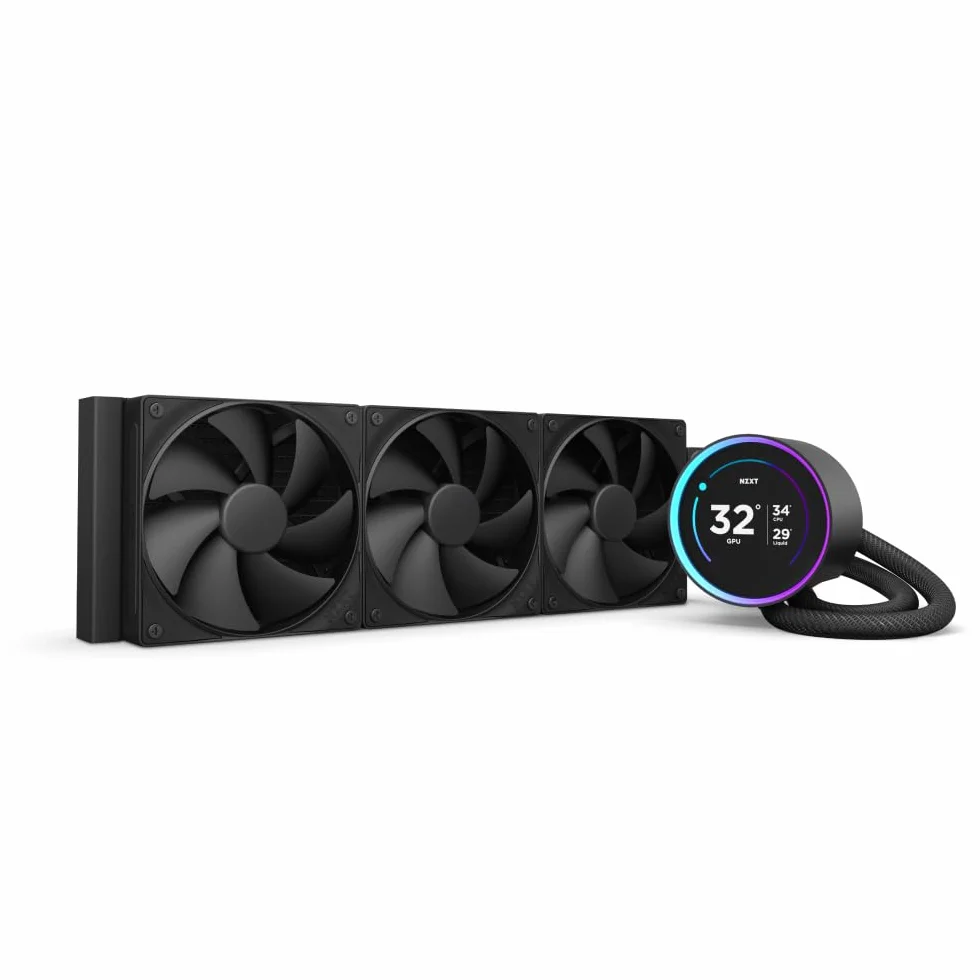 NZXT Kraken Elite 360 - AIO CPU Liquid Cooler - Chłodnica 360mm - 3 x Wentylatory F120P - Konfigurowalny 2.72” IPS LCD - NZXT Turbine Pump - Intel LGA 1700, 1200/115X, 1851 - AMD AM5, AM4 - Czarny