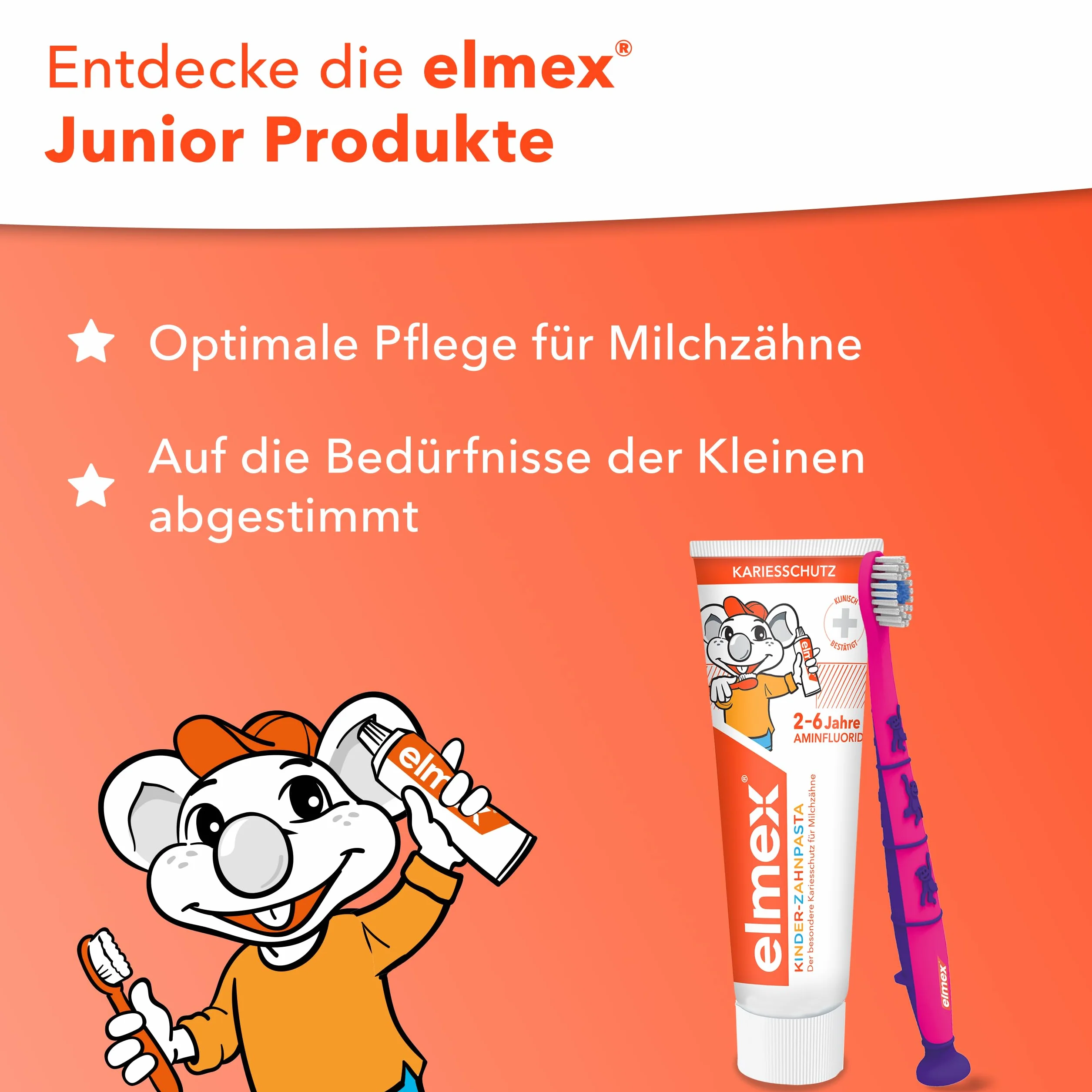 elmex Szczoteczka do zębów dla dzieci w wieku 2-6 lat, 2 sztuki – miękkie, zaokrąglone włosie do dokładnego czyszczenia zębów mlecznych – odpowiednia dla dzieci szczoteczka do zębów nadaje się do