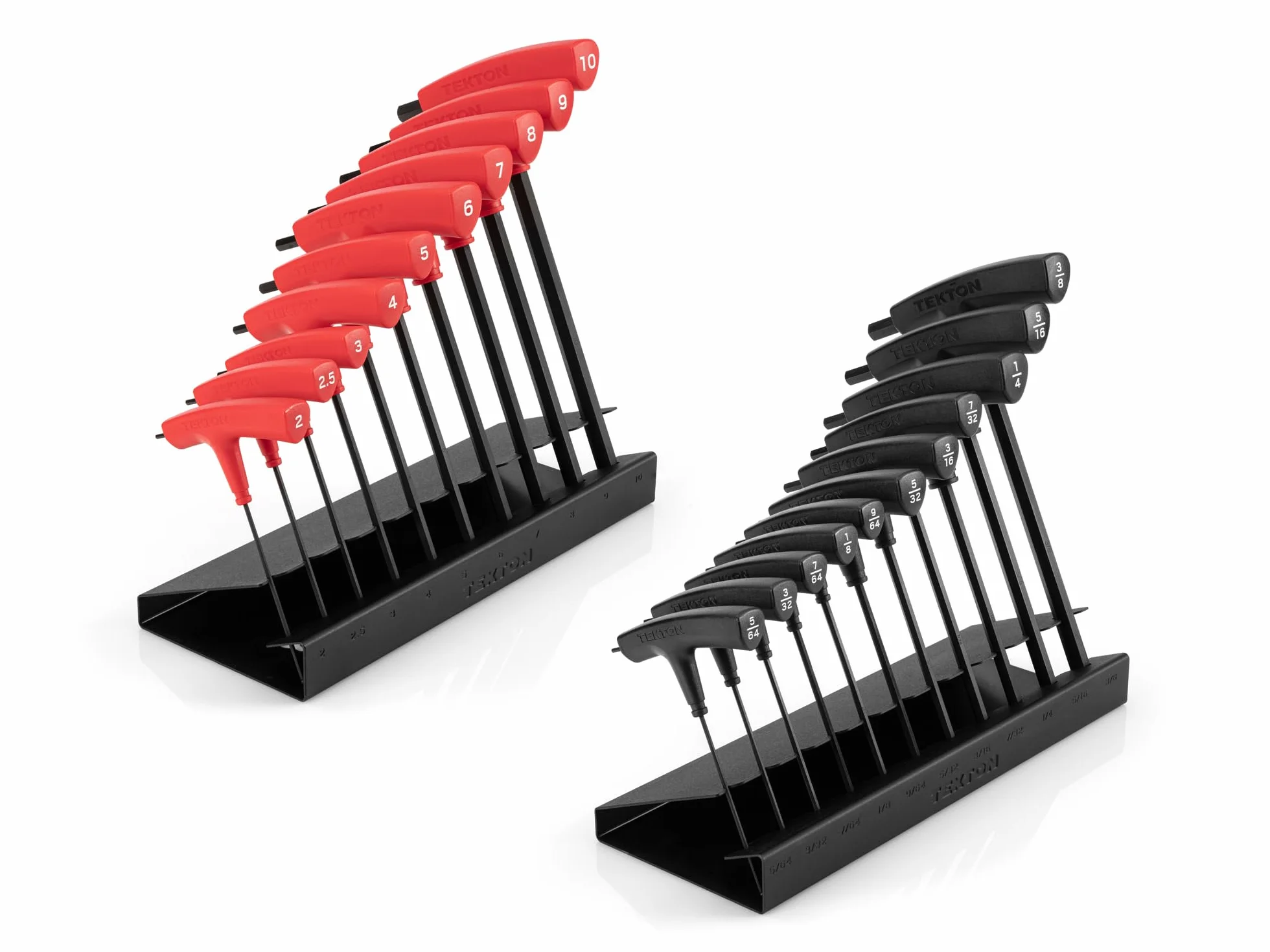 TEKTON Ball End Hex T-Handle Key Set with Stand, 21-Piece (5/64-3/8 in., 2-10 mm) | KTX92301