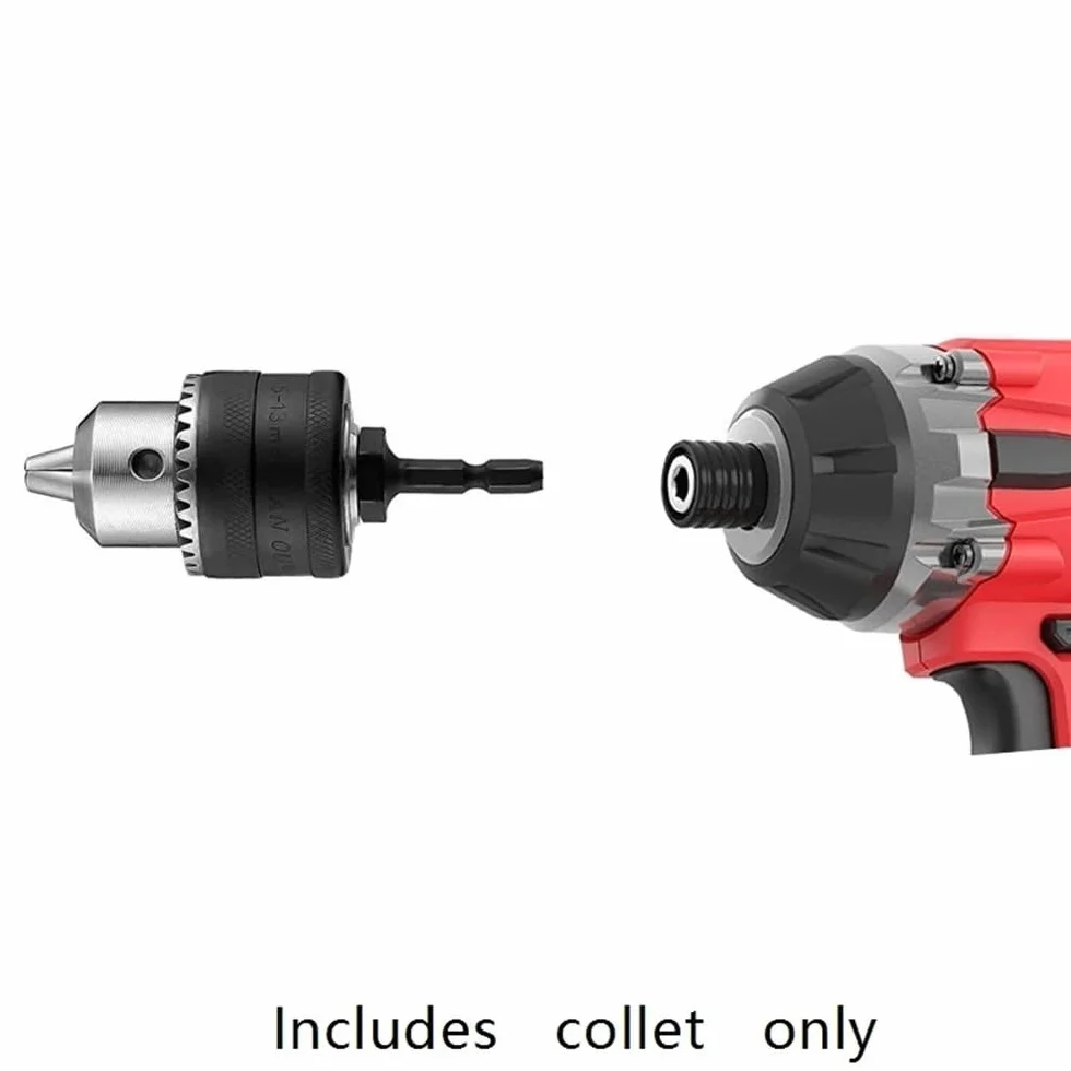 Korbowód sześciokątny 1/4" z adapterem uchwytu wiertarskiego 1,5-13 mm do wkrętarki udarowej, akcesorium do szybkiej wymiany