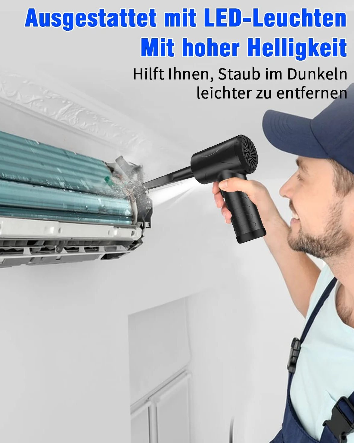 Odkurzacz na sprężone powietrze 3-biegi 91 000 obr./min 6000 mAh USB