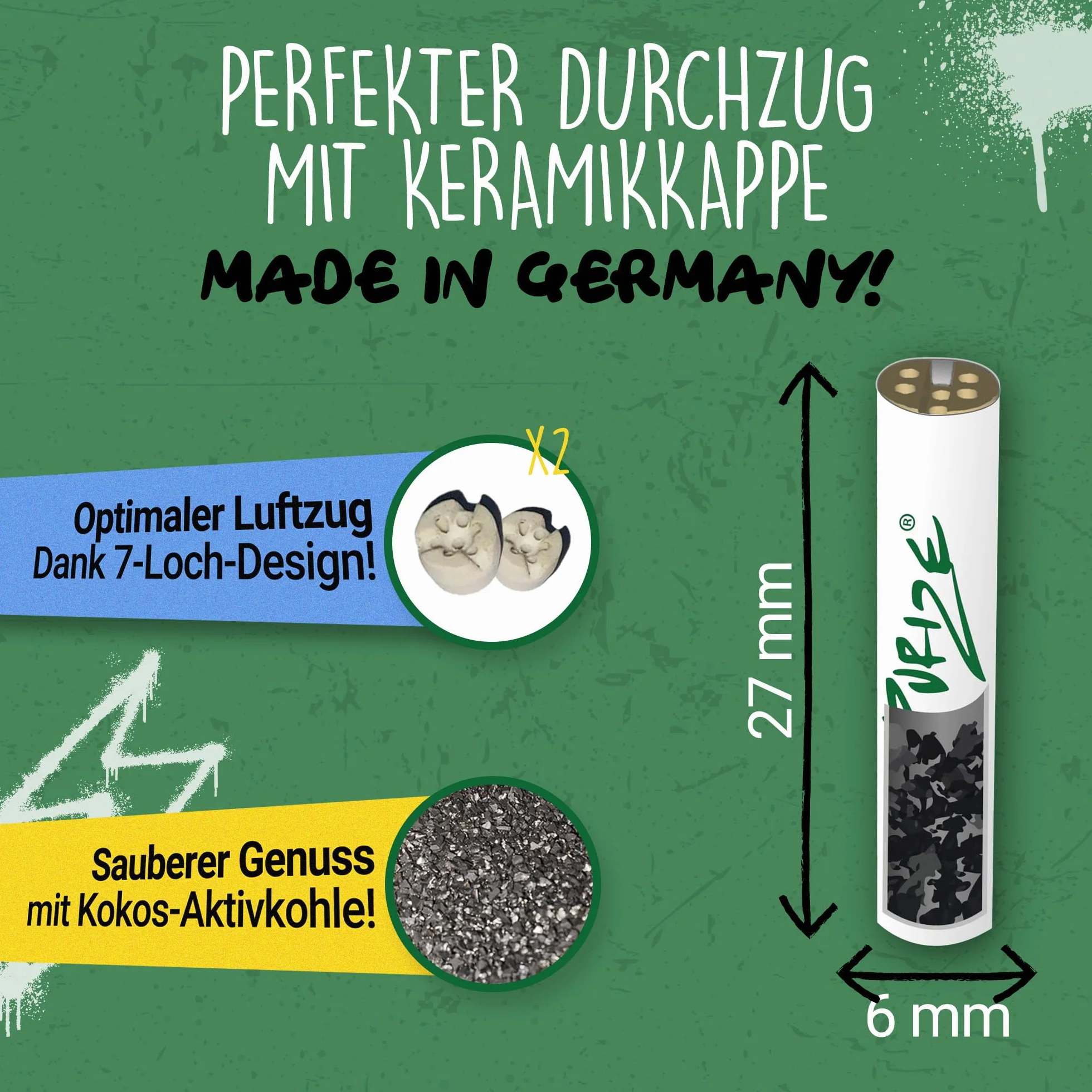 100 szt. PURIZE® Xtra Slim Size filtr z węglem aktywnym, żółty