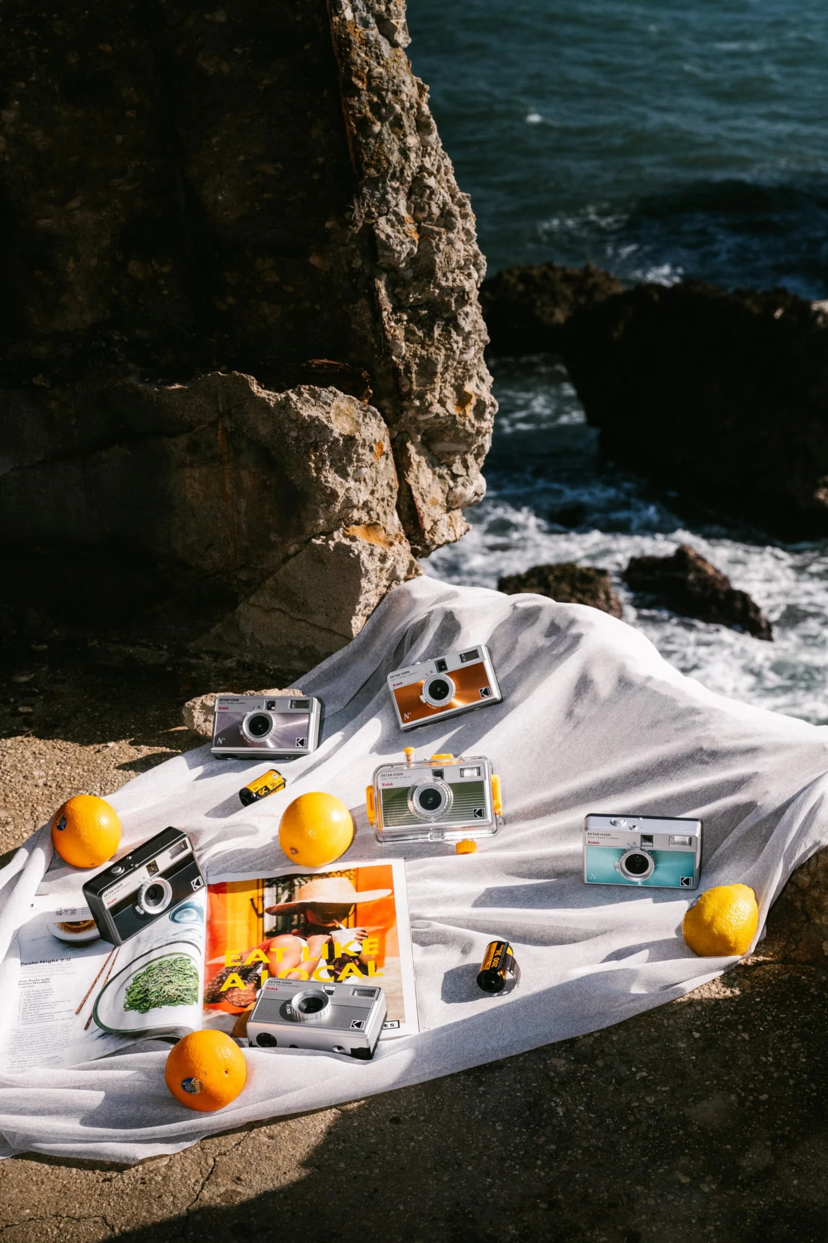 KODAK EKTAR H35N półramkowa kamera filmowa zestaw premium,35mm wielokrotnego użytku,wodoodporna obudowa,zwalniacz kabla,filtry kolorowe,błyskową(film i baterie AAA nie są dołączone)(Różowy)