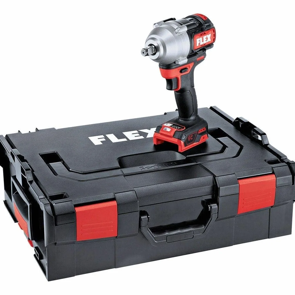 Flex Akumulatorowa wkrętarka udarowa IW 1/2" 750 18.0-EC (bez akumulatora, 18 V, z L-Boxx, silnik bezszczotkowy, 3 poziomy momentu obrotowego, uchwyt narzędziowy 1/2" na zewnątrz, mocny mechanizm