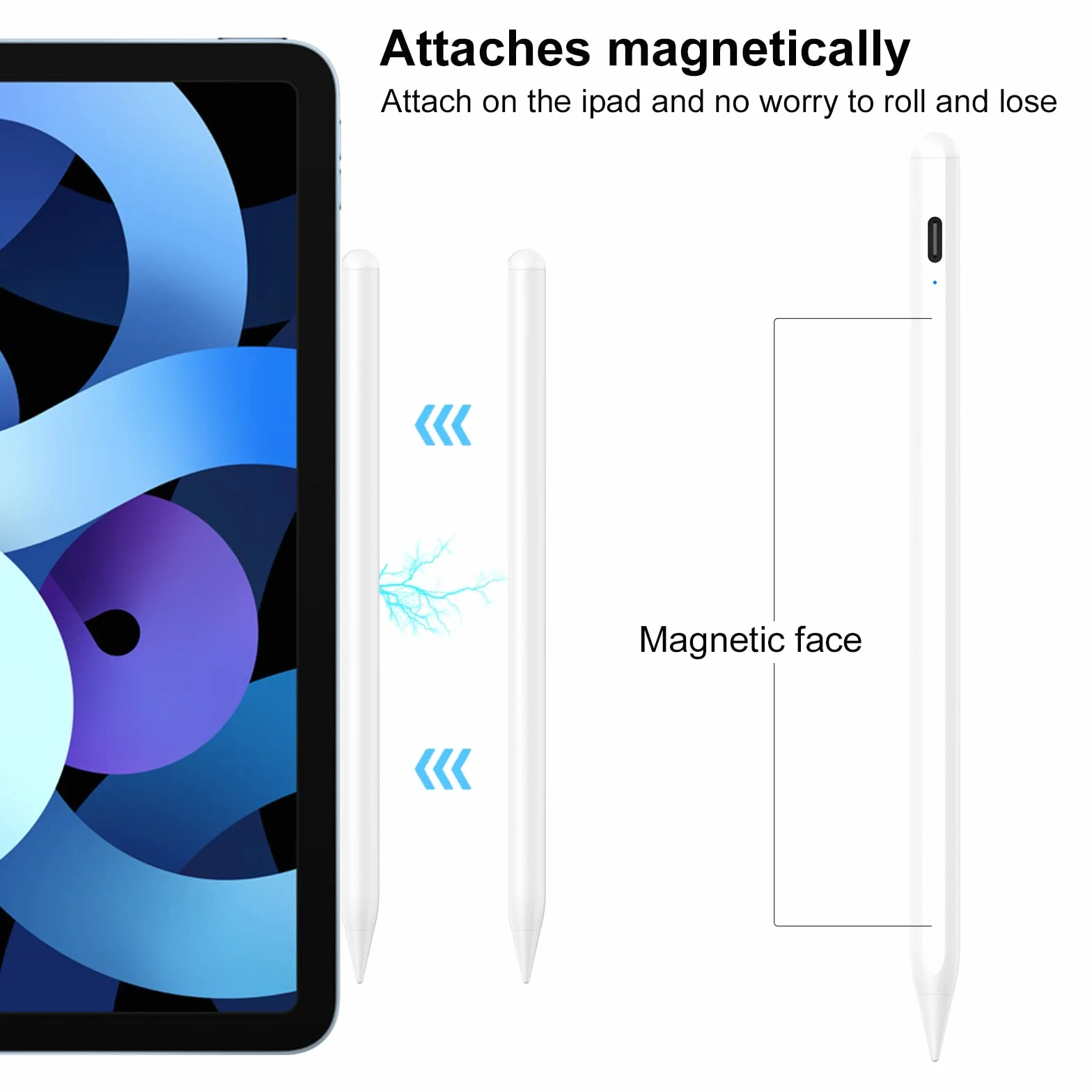 PINKCAT Pióro do tabletu iPad 2022-2018, z pochyleniem dłoni i magnetyczną adsorpcją dla iPada/iPada Mini/Air/Pro