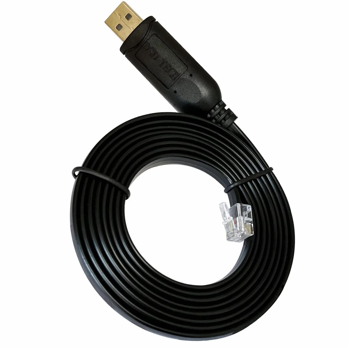 DSD TECH SH-RJ12B kabel szeregowy USB na RJ12 RJ11 6P4C RS232 czarny 18 cm