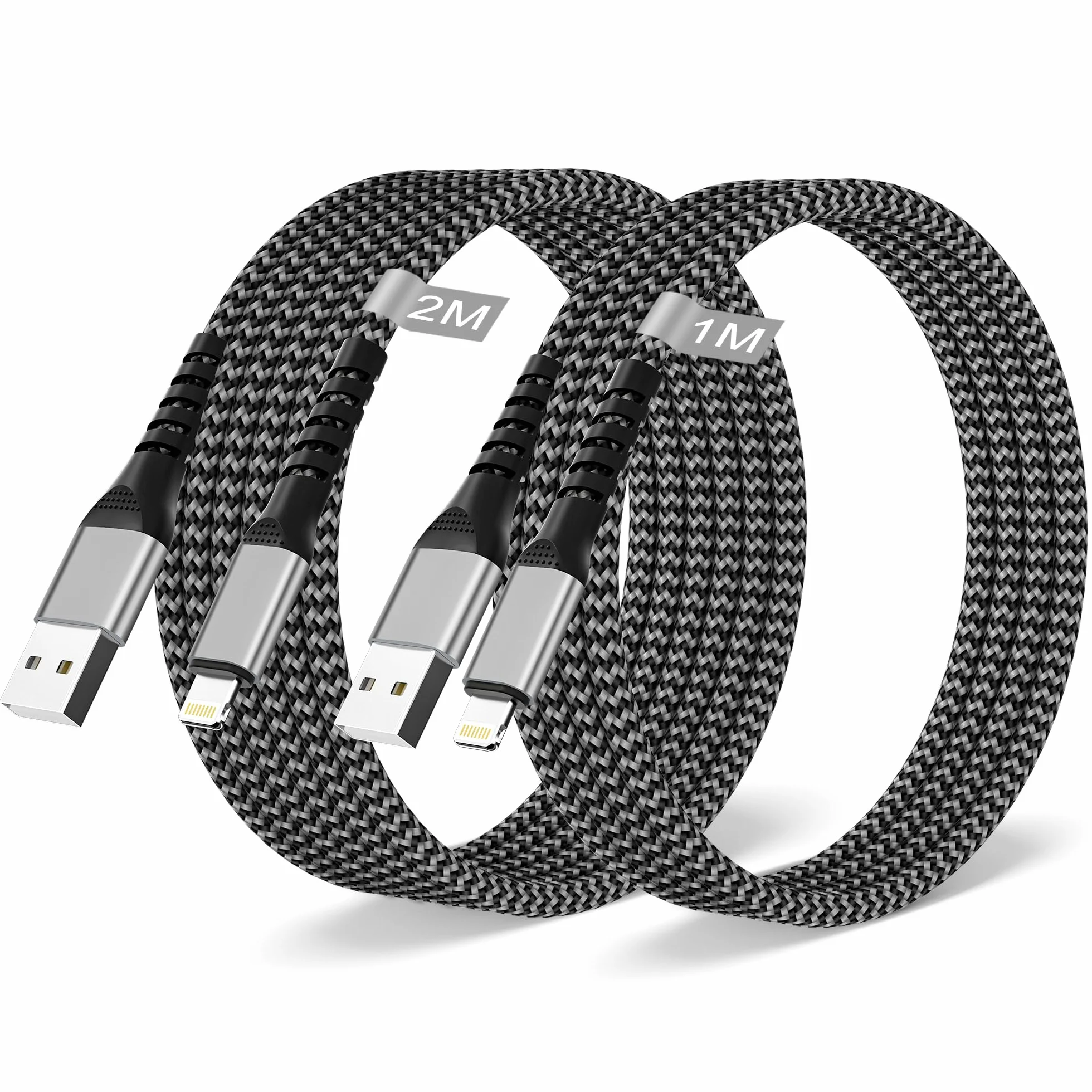 Kabel Lightning MFi nylonowy przewód do iPhone 14/13/12/11 Pro Max/XS/XR/8/7/6/5/SE iPad 2m + 1m