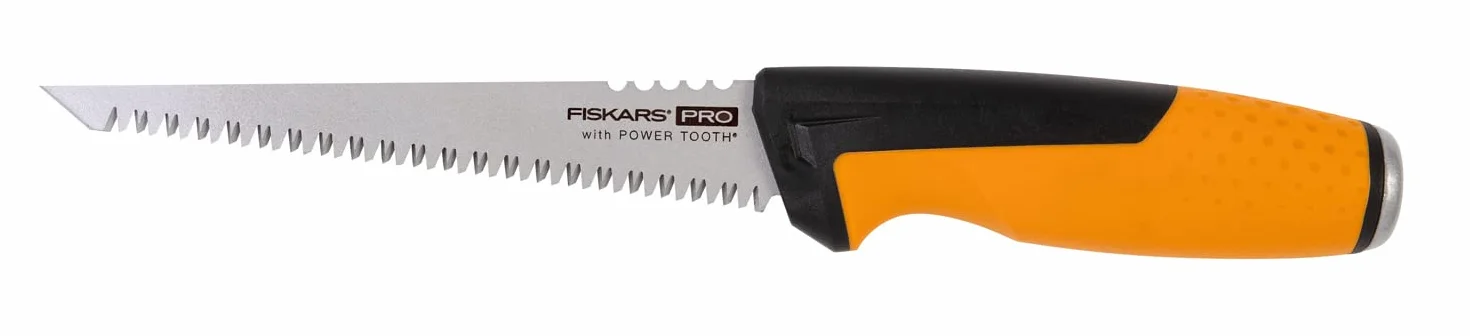 Fiskars Pro mała piła do metalu w zestawie kabura, Długość ostrza: 15 cm, 7 TPI, Czarny/pomarańczowy, PowerTooth, 1062935