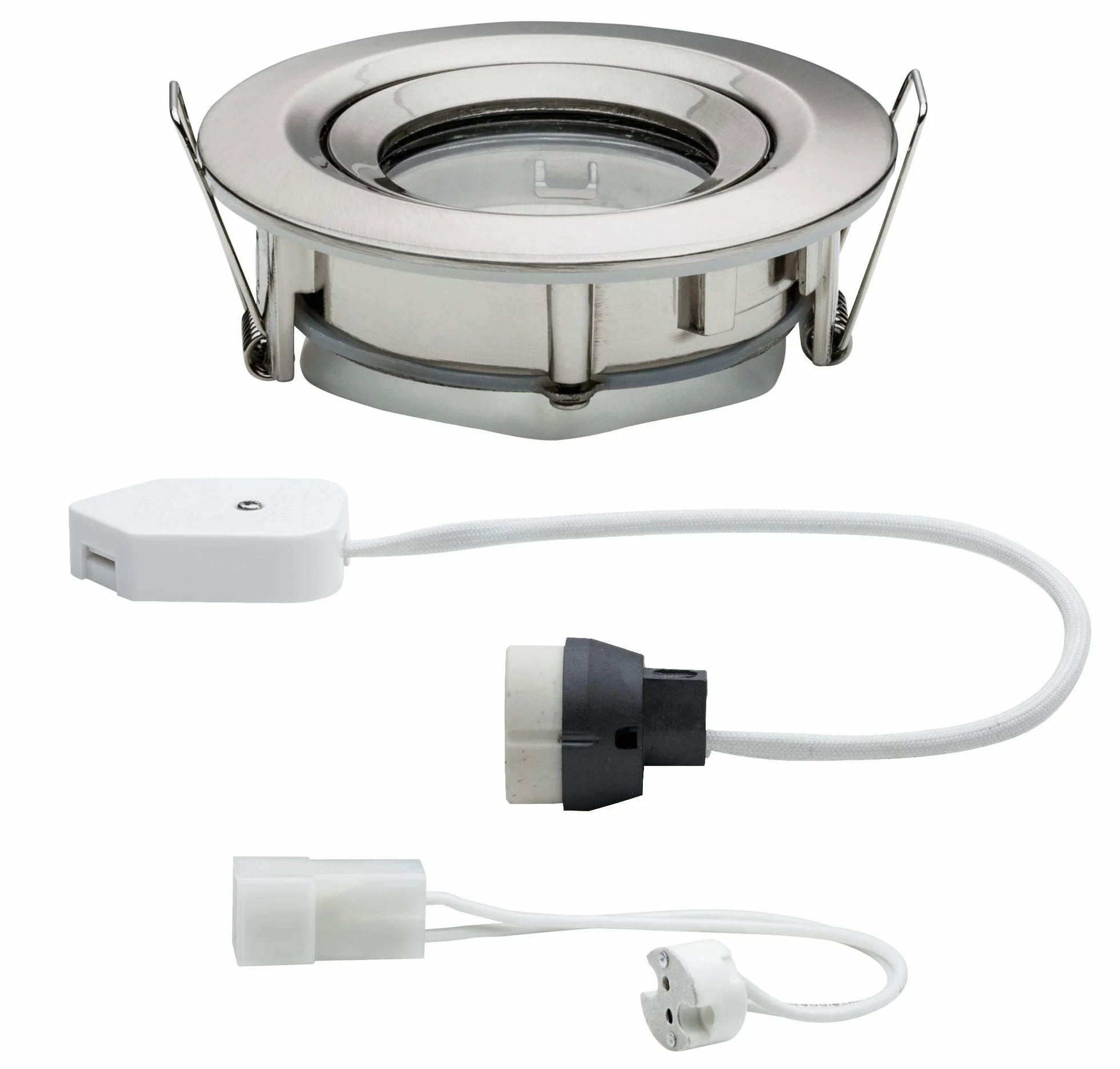 Paulmann 93662 Nova LED oprawa do zabudowy, okrągła,Wychylna, maks. 35W, spot sufitowy, żelazo, bez żarówki, rama montażowa, GU10 lub GU5,3