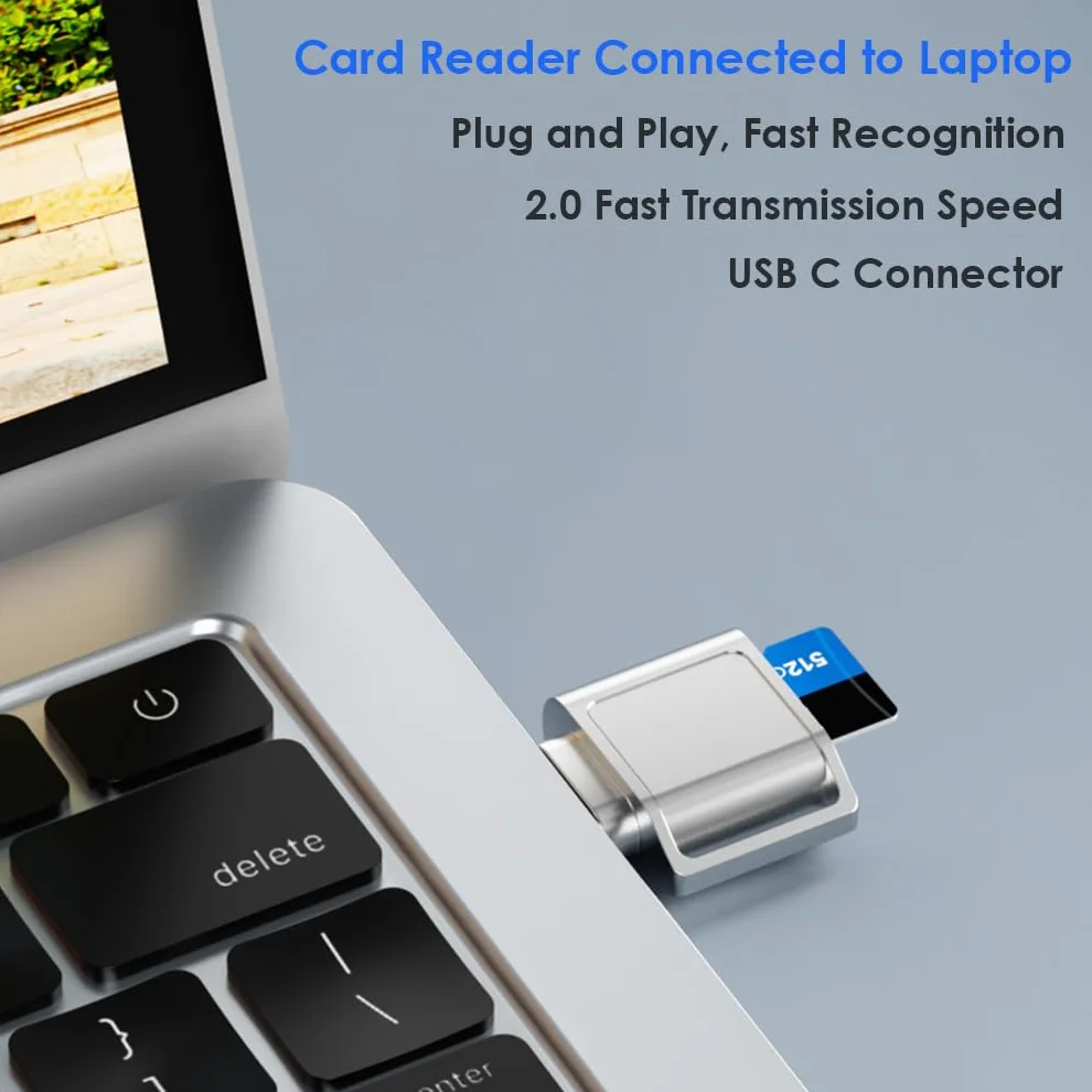 Czytnik kart micro SD, czytnik kart USB C SD, czytnik kart pamięci typu C TF z adapterem USB, czytnik kart USB C, Kompatybilny z MacBook iPhone 17/16/15 iPad Samsung Galaxy S25 S24 S23 A56 A36 A16 A15