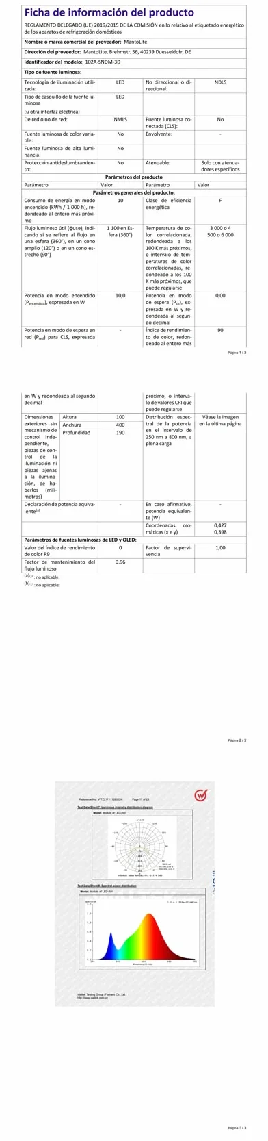 MantoLite Ściemnialna lampa ścienna LED 40 cm 10 W 3000K/4500K/6000K niklowane