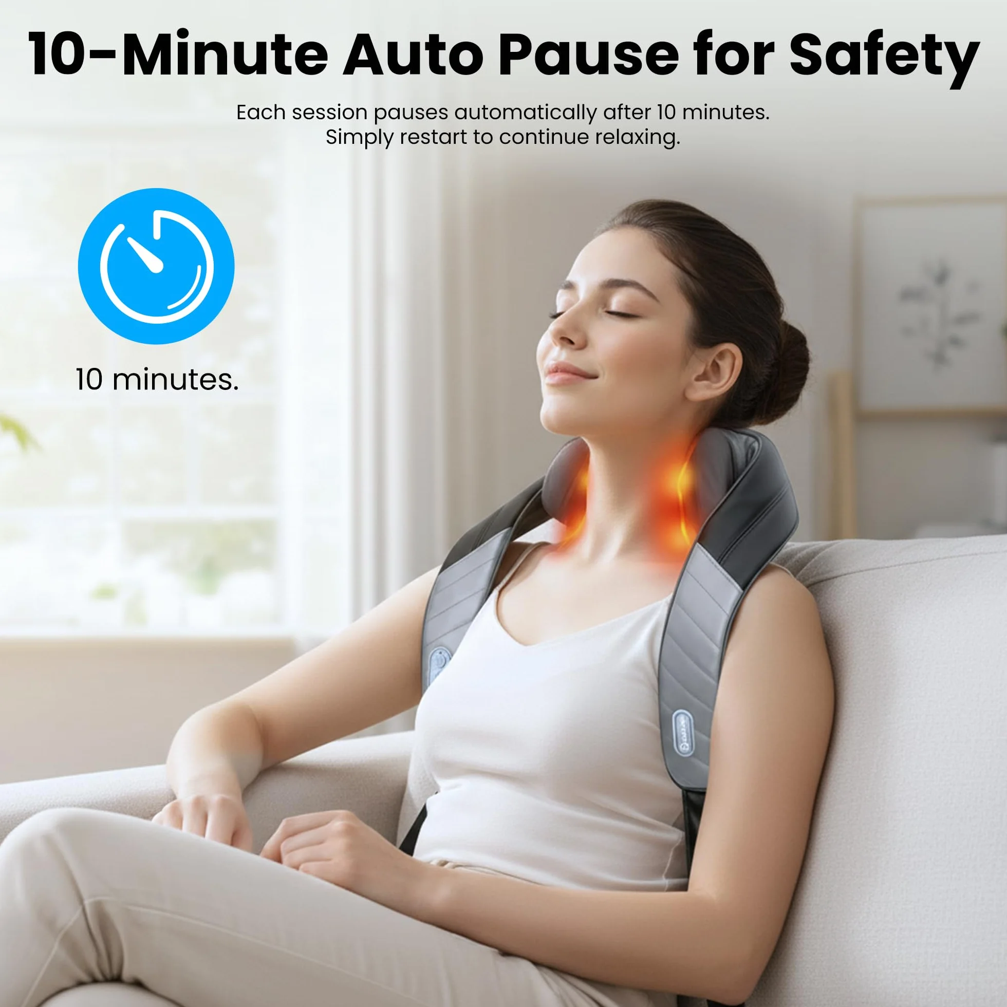 COMFIER Shiatsu urządzenie do masażu karku z ciepłem, bezprzewodowe urządzenie do masażu głębokiego ugniatania 4D, łagodzące kark, ramiona i plecy, prezent dla mężczyzn i kobiet