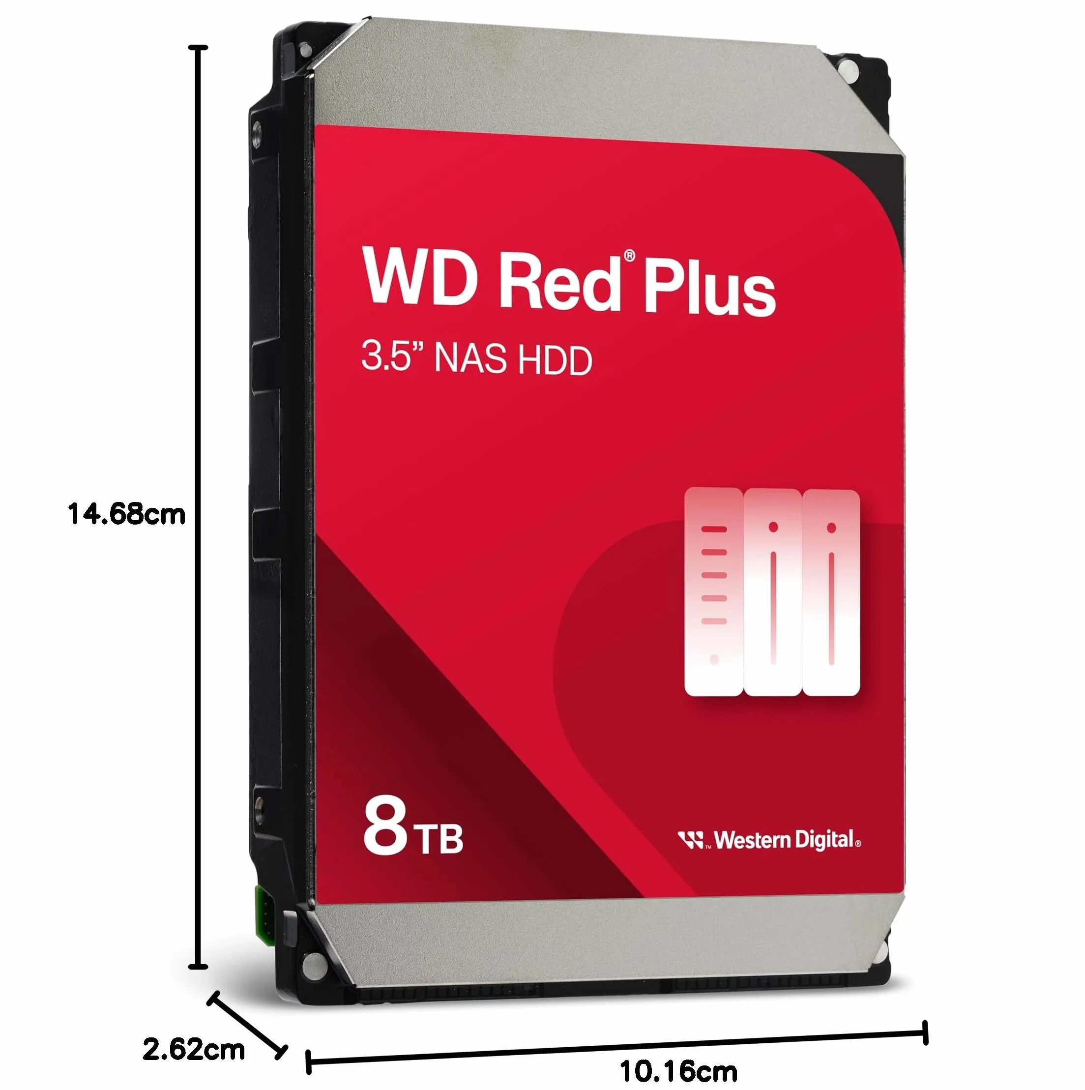 WD Red Plus 8TB NAS 3.5" wewnętrzny dysk twardy 5400 obr/min SATA 6 Gb/s CMR 256 MB cache
