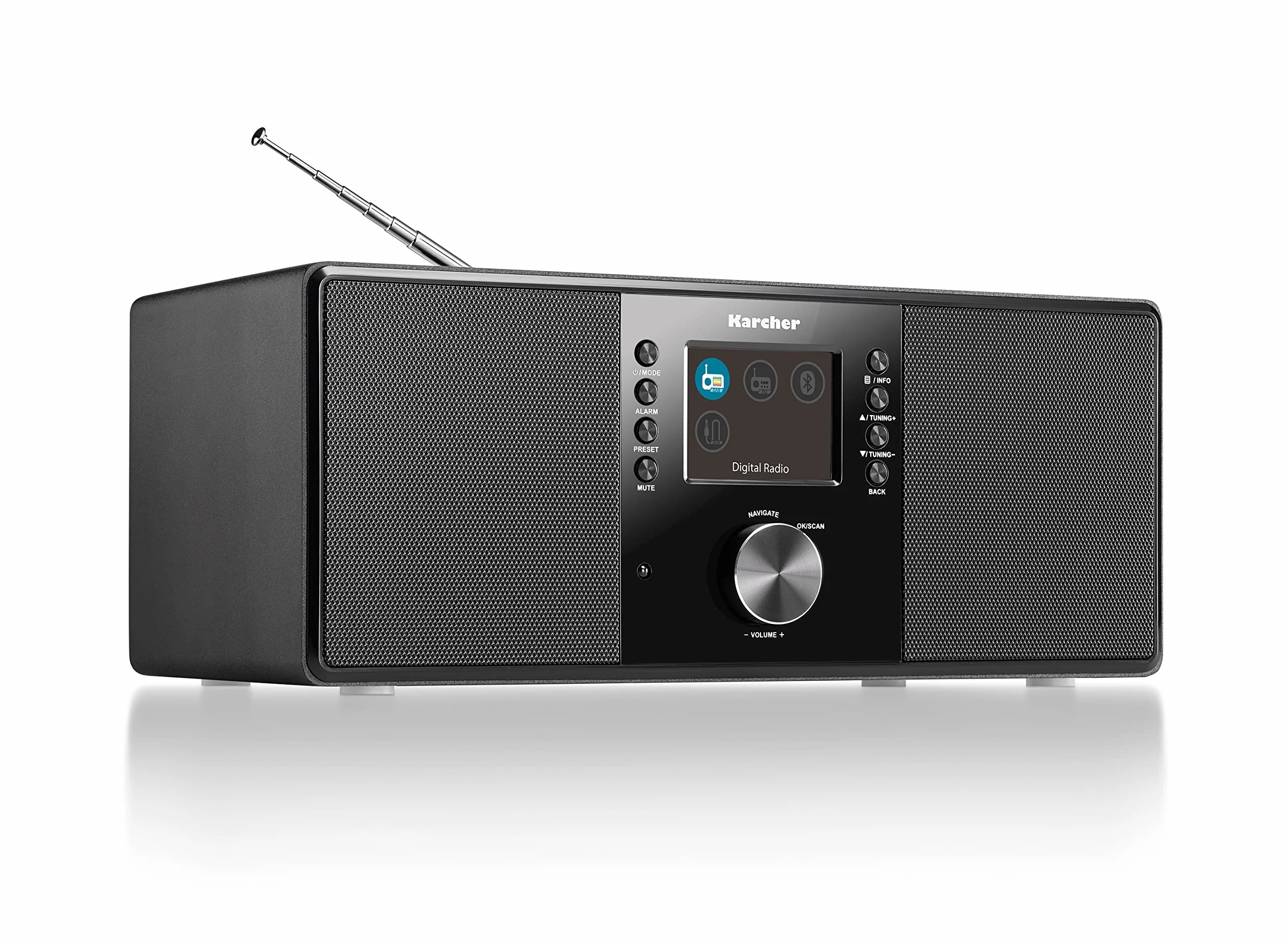 Karcher DAB 5000+ radio cyfrowe DAB+ UKW-RDS Bluetooth AUX-IN budzik czarne