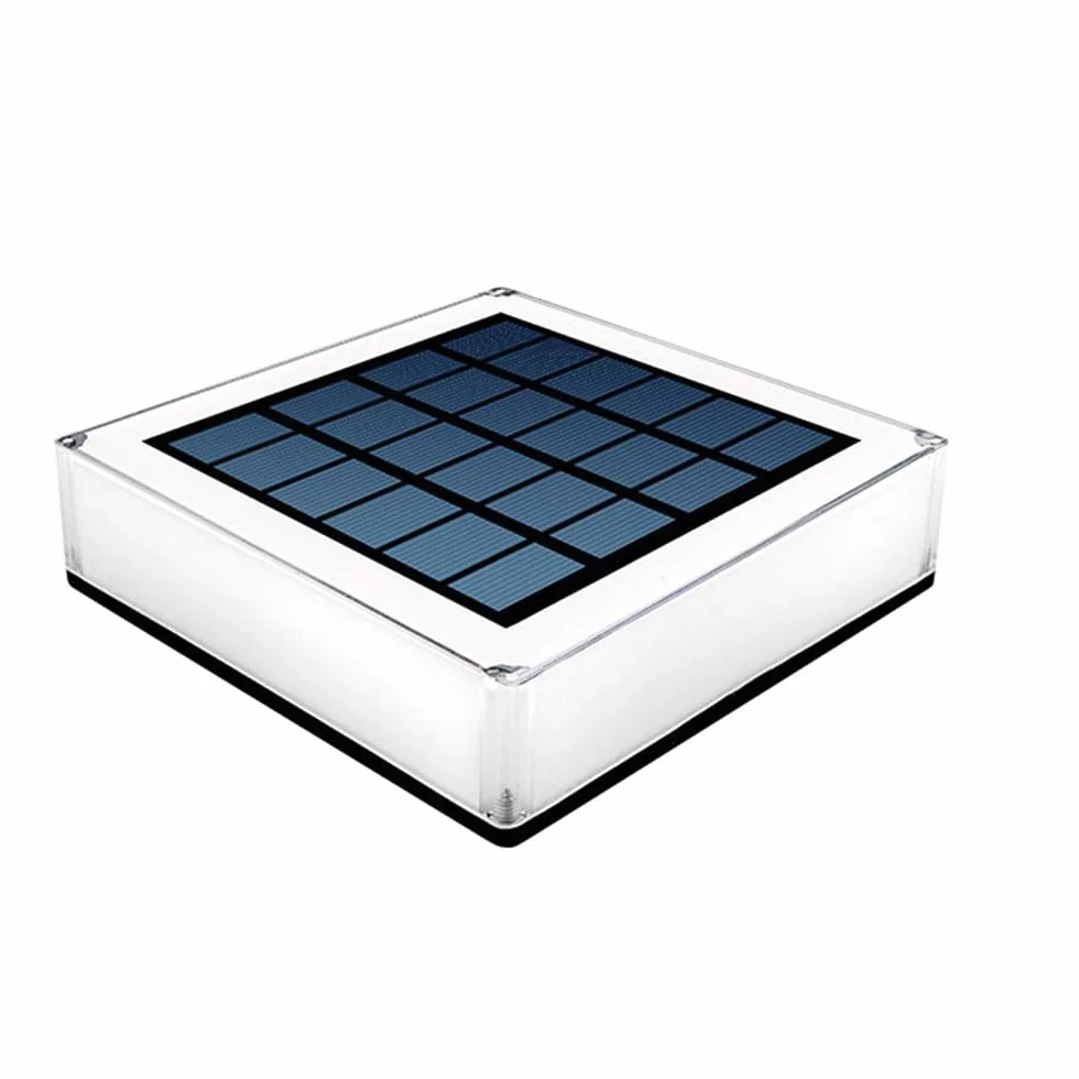 Lampy solarne na słupki, zewnętrzne lampy na słupki ogrodzeniowe, wodoodporne lampy dekoracyjne do trawników ogrodowych IP68 Stigma, kwadratowa zewnętrzna lampa na cokole, oświetlenie krajobrazu na