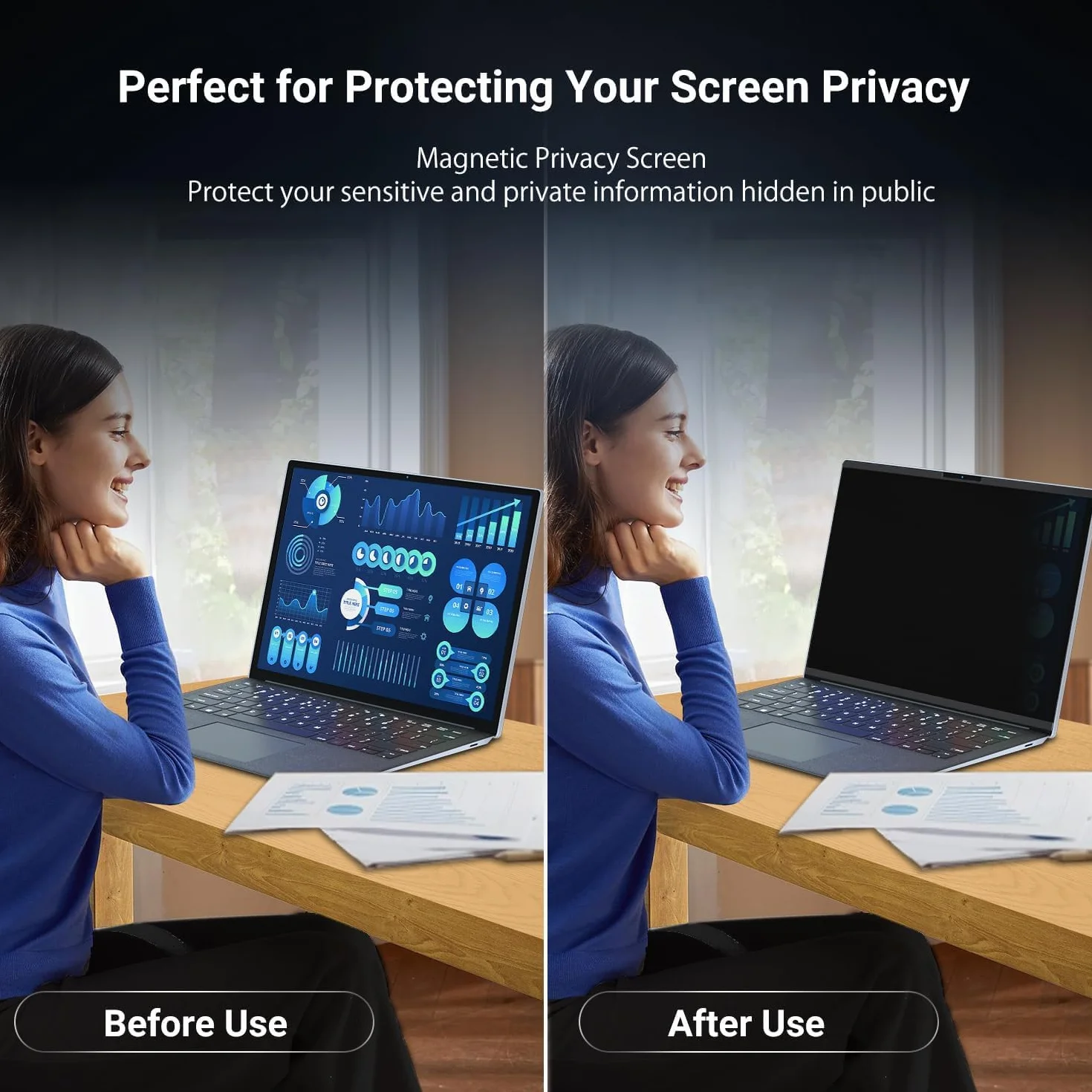 ZOEGAA Magnetyczny ekran prywatności Microsoft 13,8-calowy Surface Laptop 7, zdejmowany dotykowy filtr prywatności, ochrona przed niebieskim światłem, odporna na zarysowania powierzchnia 7 ekran