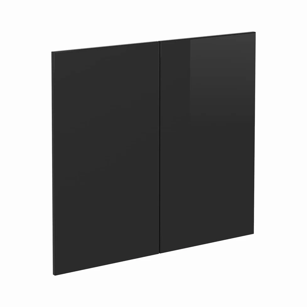 Vicco Front kuchenny "R-Line", Czarny wysoki połysk, 79.2 x 71.3 cm | front meblowy do szafki pod zlewozmywak, adapté aux armoires de cuisine R-Line pour une installation facile