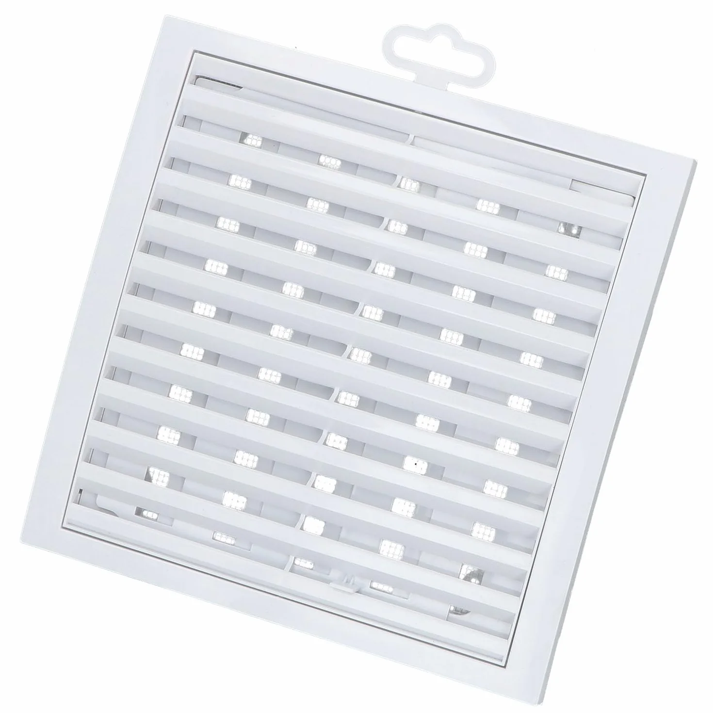 KOTARBAU® Kratka Kwadratowa Zamykana z siatką Biała Plastik 200 mm x 200 mm