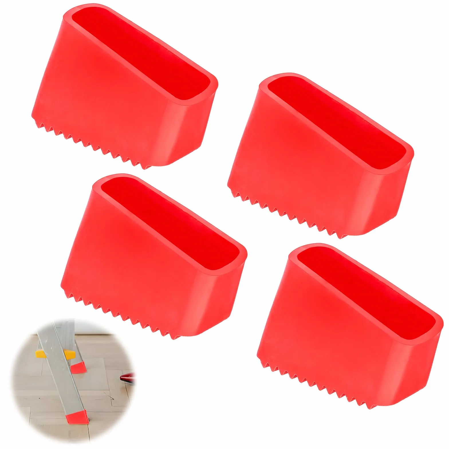 HENGBIRD 4 uniwersalne gumowe nóżki do drabin, 50 x 20 mm, wymienne nóżki do drabiny, antypoślizgowe nóżki drabiny, stopki, nakładki ochronne do drabiny