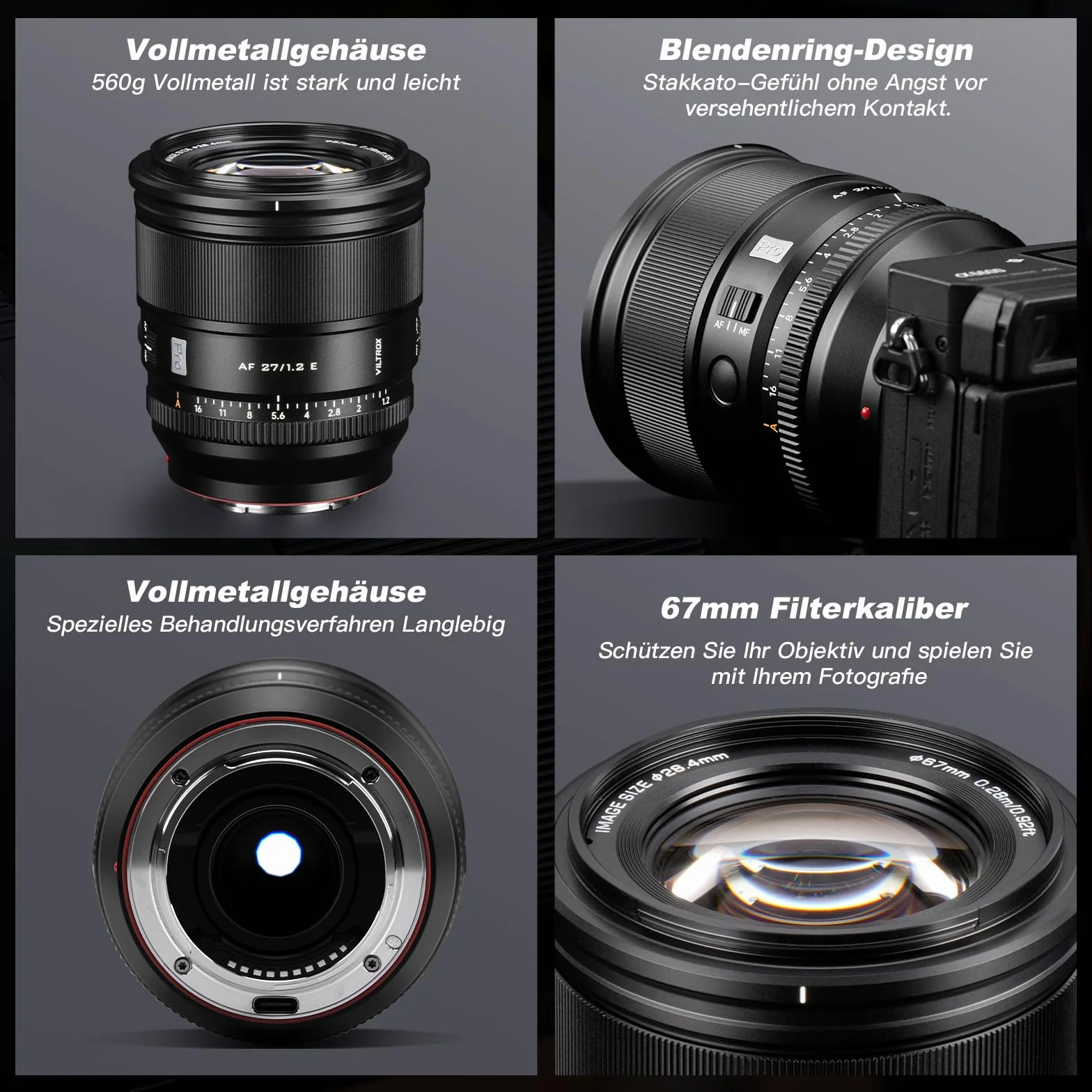 VILTROX 27 mm F/1.2 PRO AF Lens do Sony E Mount 27 mm F/1.2 APS-C Autofokus Prime STM obiektyw kompatybilny z Sony E Mount A7 a6700 a6500