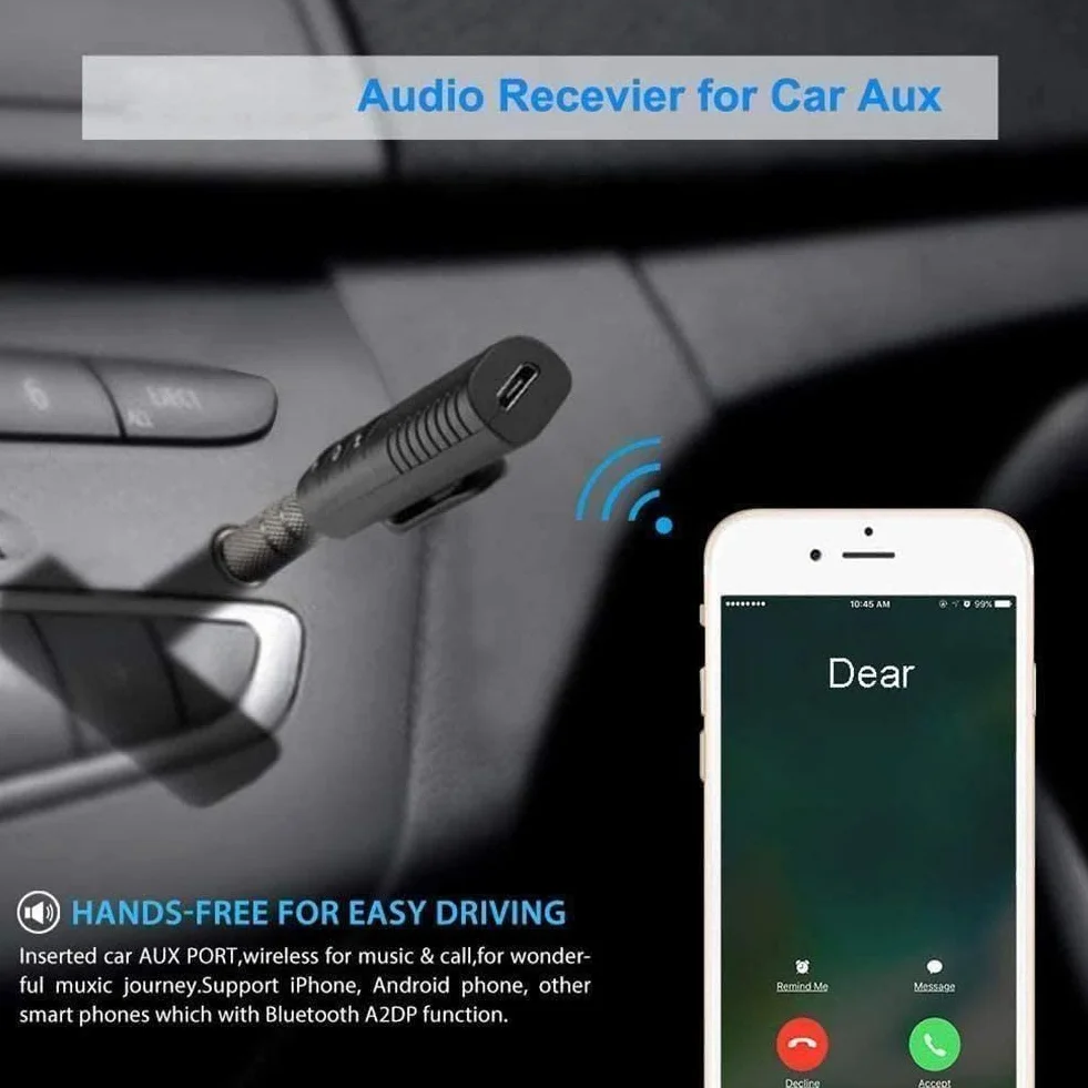 Adapter odbiornika Bluetooth 5.0 3,5 mm do samochodu Aux Audio Słuchawki Zestaw głośnomówiący A2dp