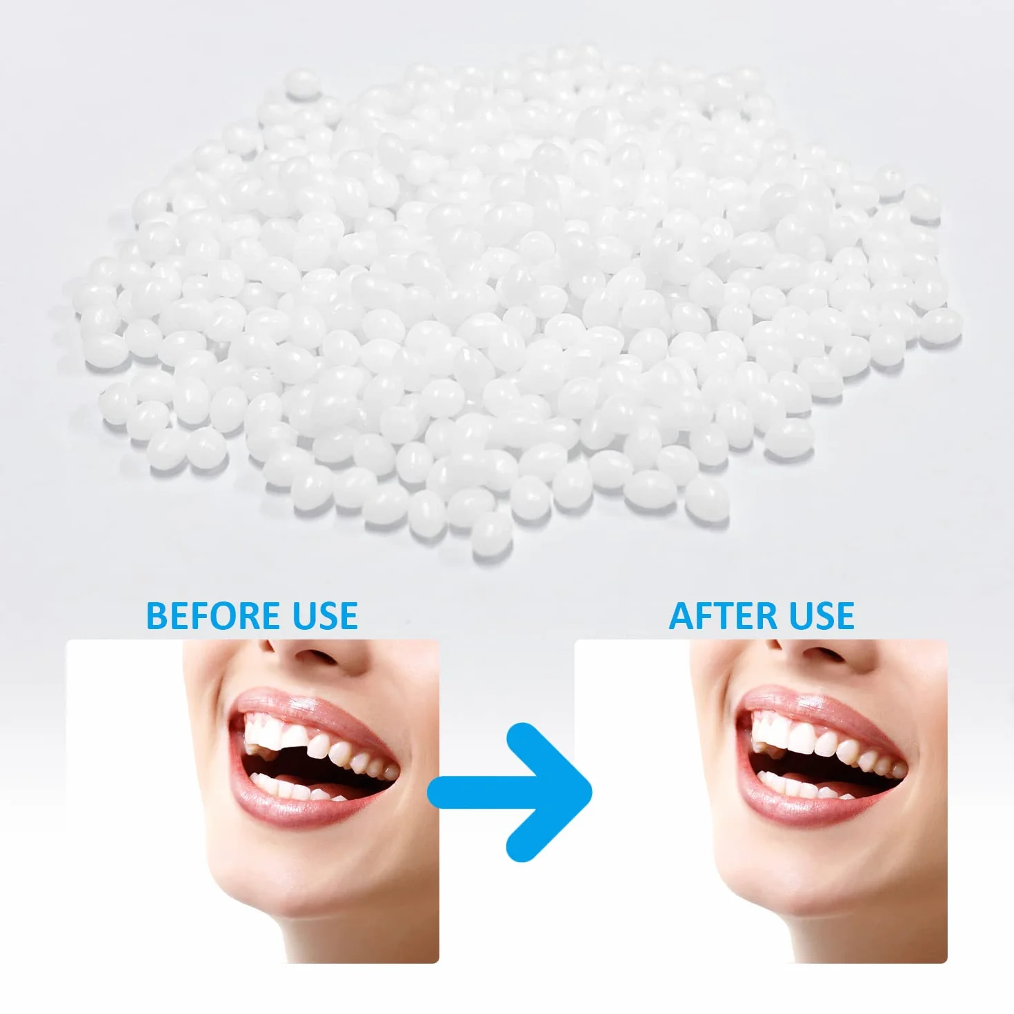 Tymczasowe koraliki do odbudowy zębów, 20 g, z 5 wykałaczkami z nicią dentystyczną, zamiennik wypełnienia zębów, materiał wypełniający braki w ułamanych zębach, wadliwych protezach