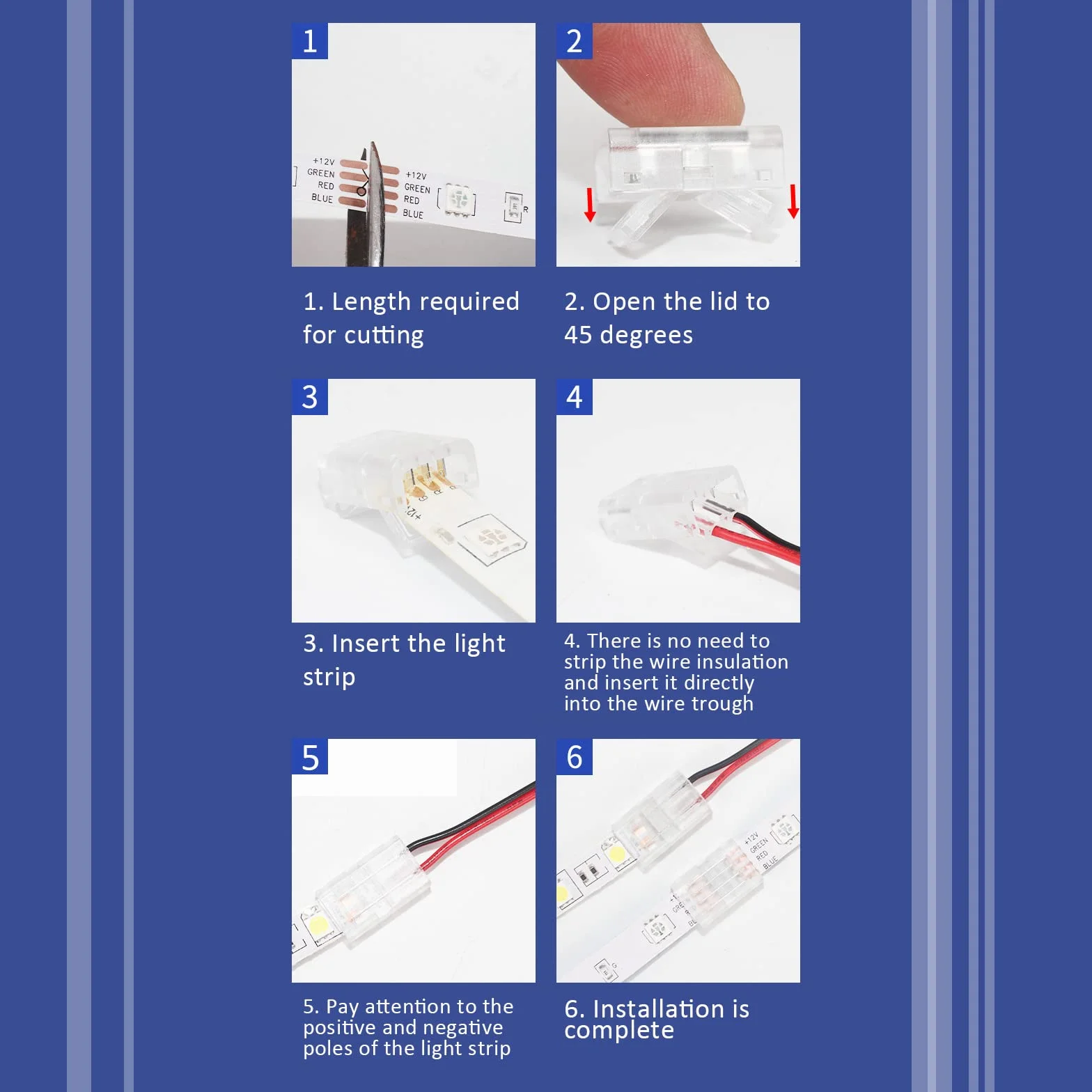 10 szt. 2-pinowych łączników taśmowych LED, szerokość 10 mm, bez przewodów, taśma lutownicza do przewodu, szybki adapter do wodoodpornej lub niewodoodpornej, jednokolorowej taśmy świetlnej LED
