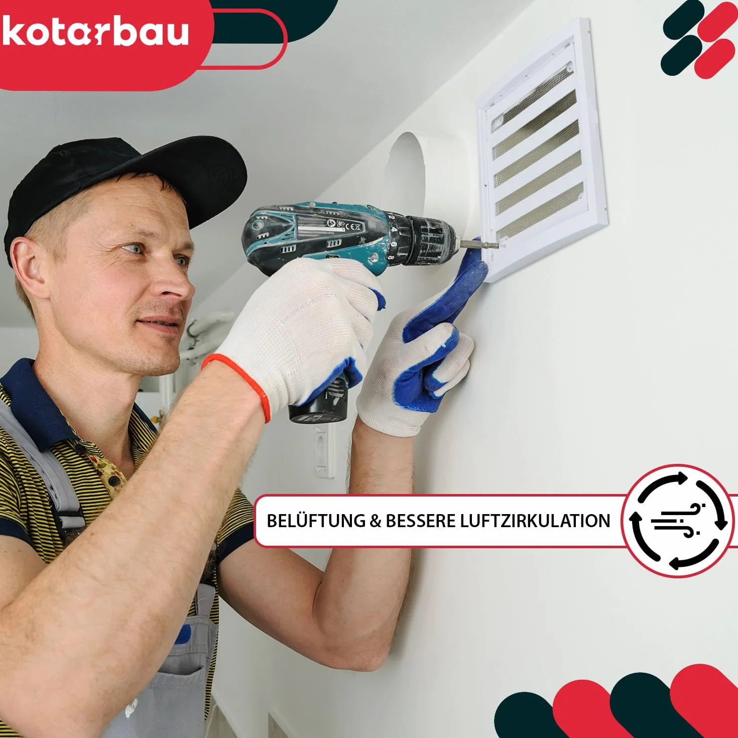 KOTARBAU® Kratka Kwadratowa Zamykana z siatką Biała Plastik 200 mm x 200 mm